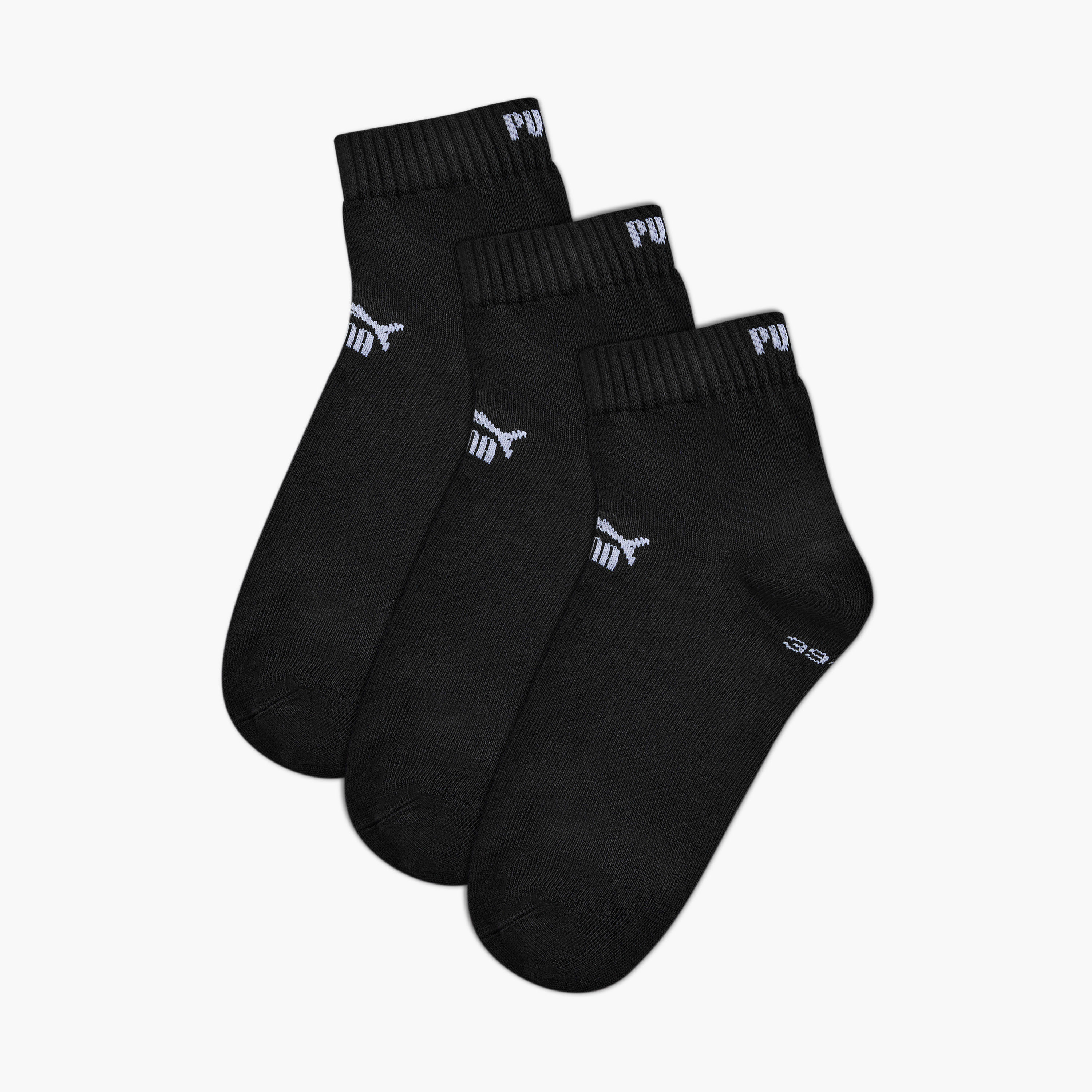 طقم جوارب 3 أزواج بطول الكاحل وبطبعات شعار من بوما-men-socks-image-1