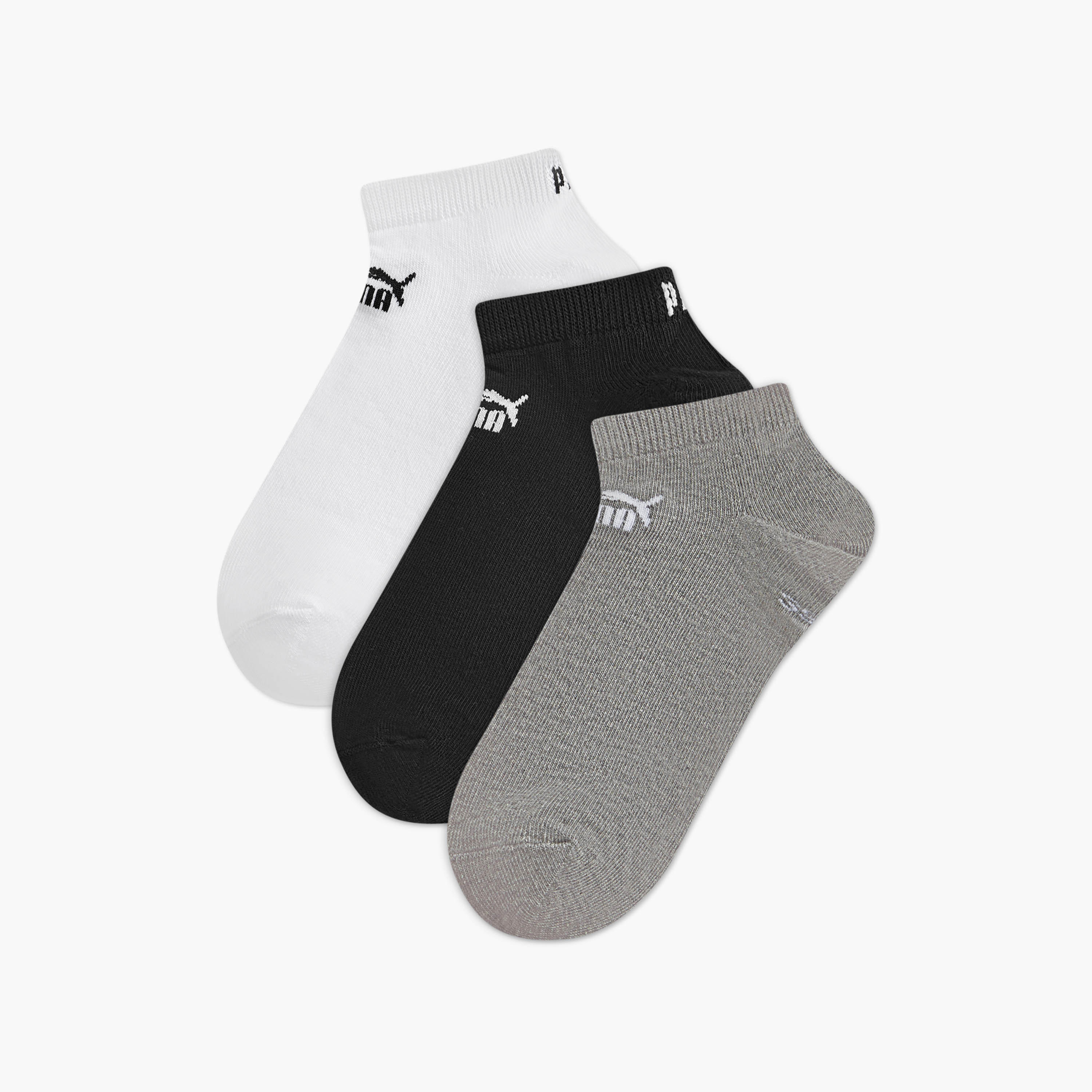 PUMA Logo Print Ankle Length Socks - Set of 3-men-socks-image-1