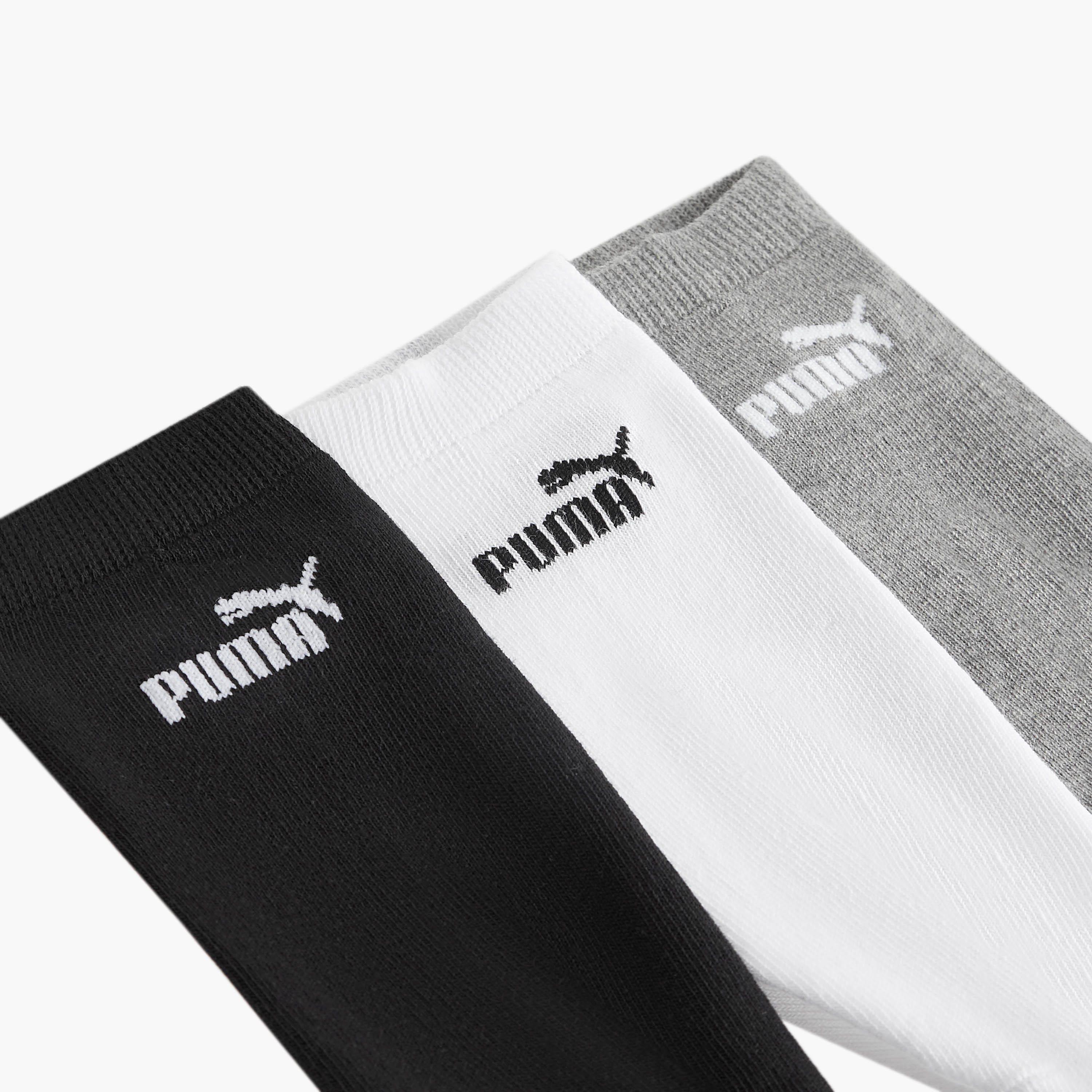 PUMA Logo Print Ankle Length Socks - Set of 3-men-socks-image-4