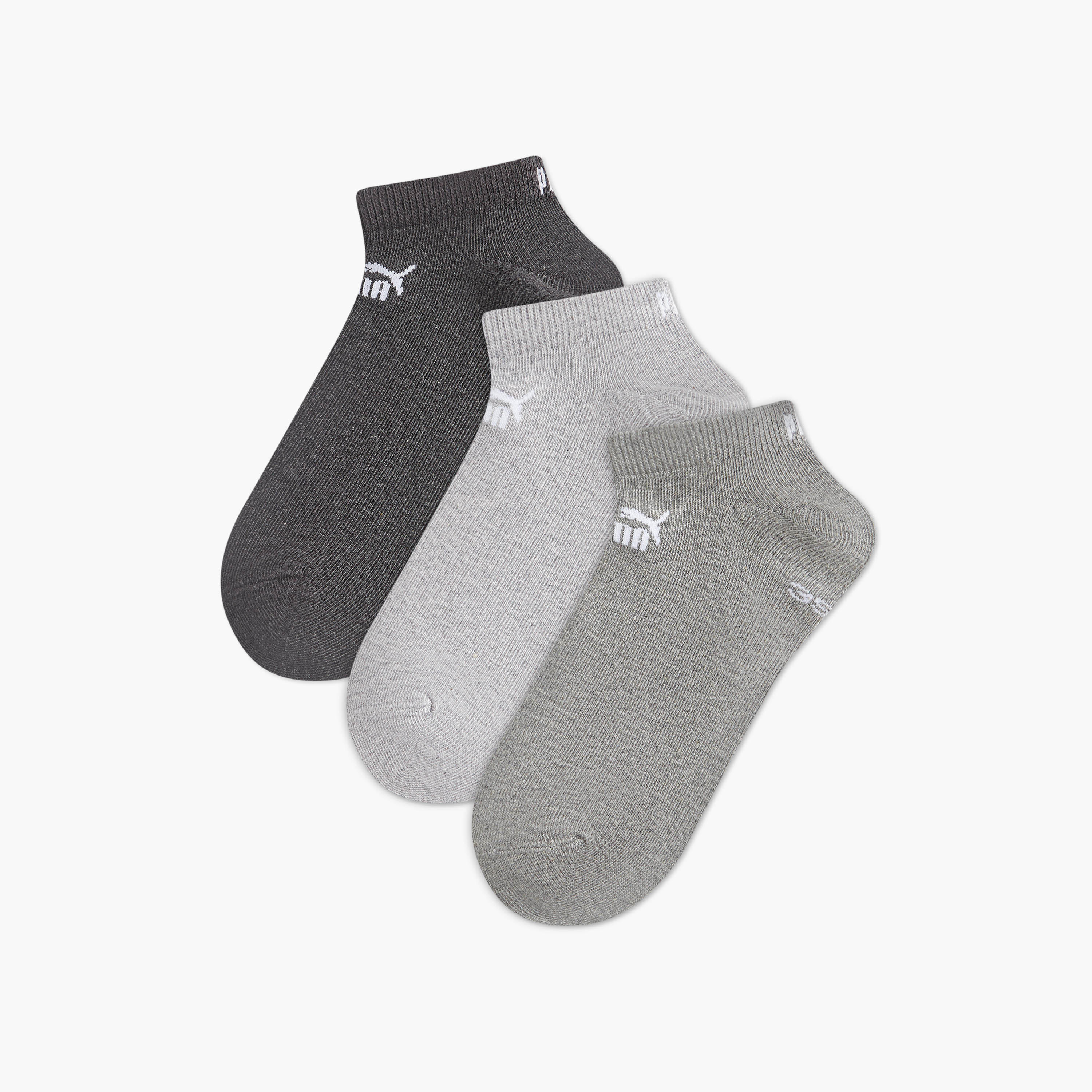 PUMA Logo Print Ankle Length Socks - Set of 3-men-socks-image-1