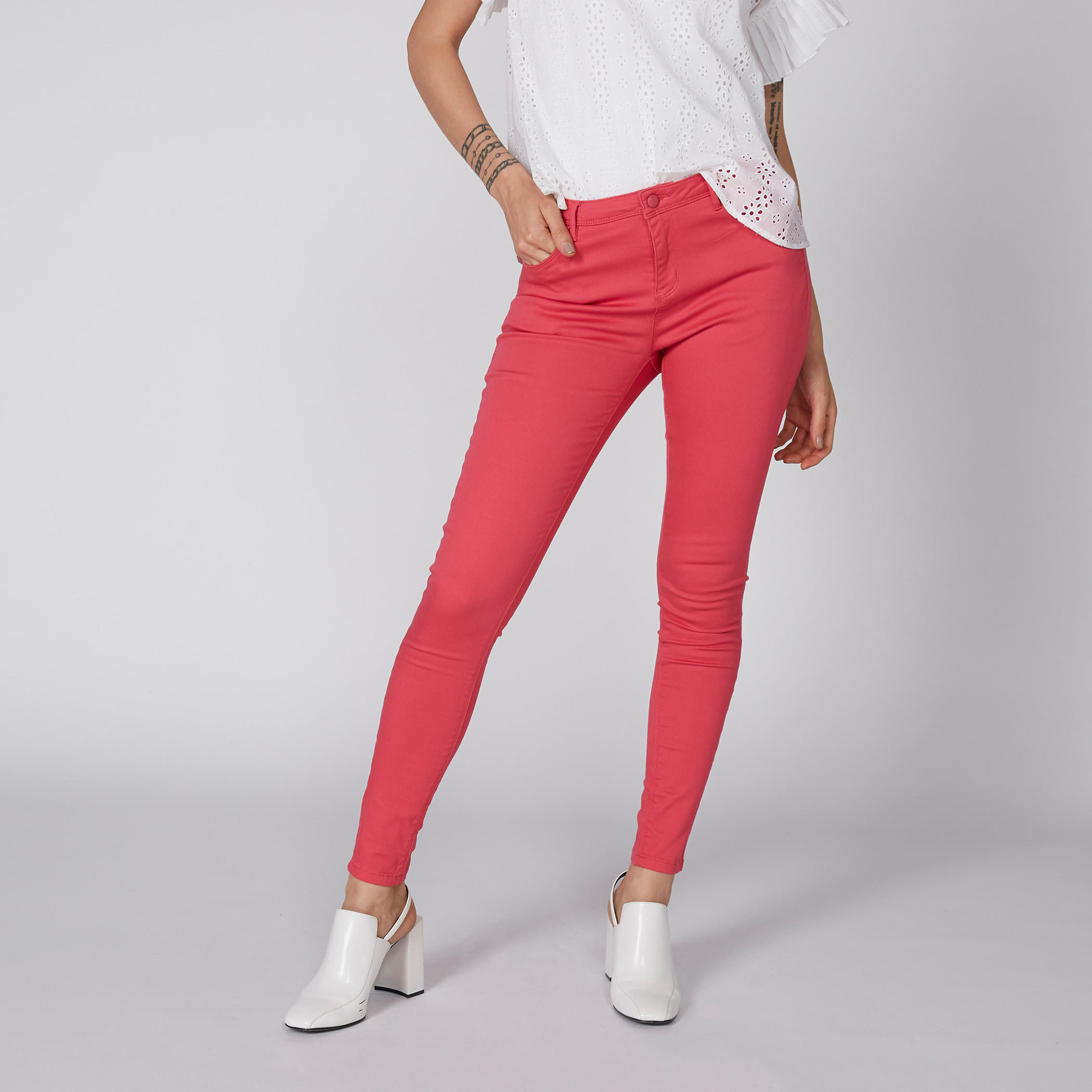 Full Length Chinos with Button Closure and Pocket Detail-women-clothing-bottoms-trousers-image-1