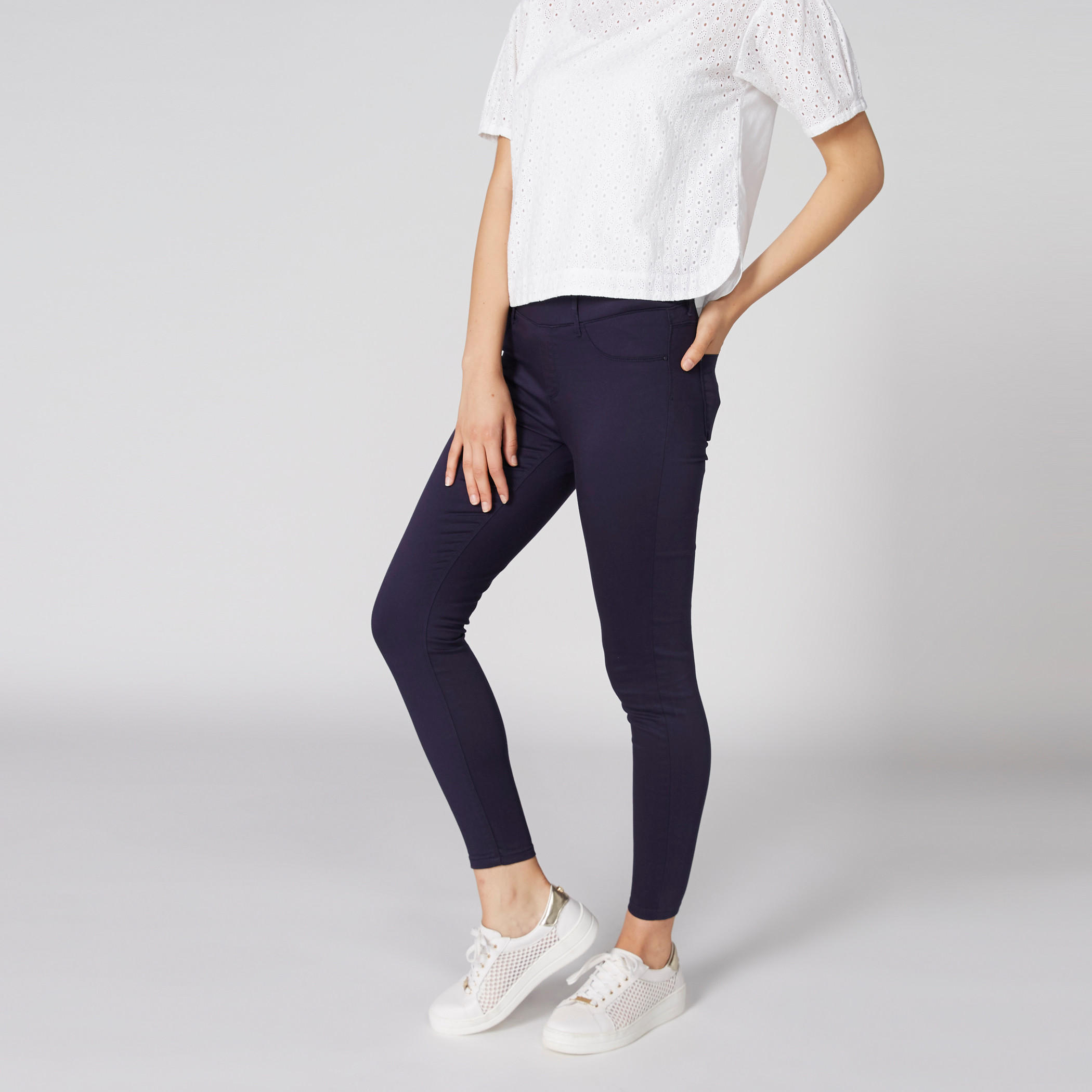 Full Length Jeggings with Elasticised Waistband and Pocket Detail-women-clothing-bottoms-leggings-image-3