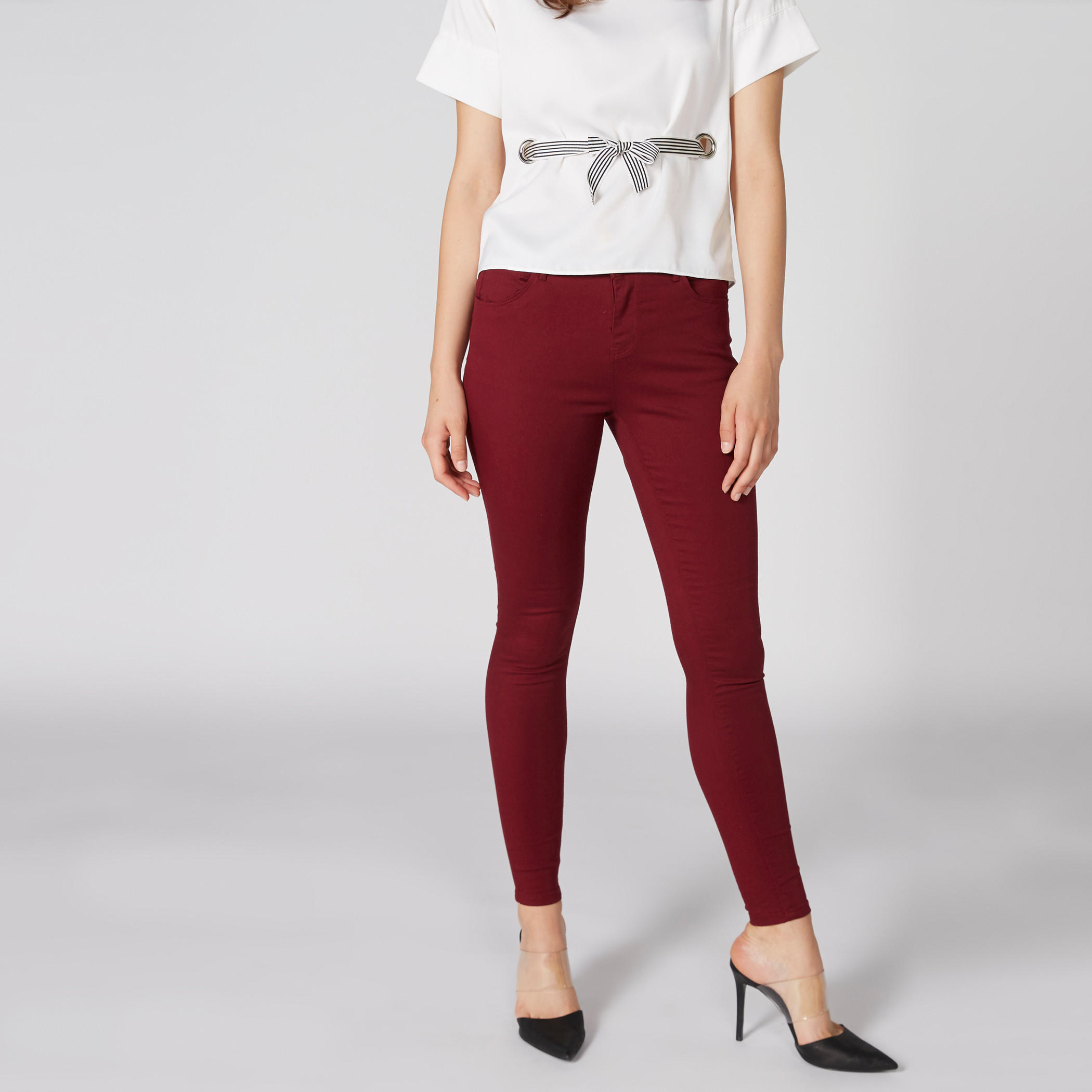 Full Length Pants with Button Closure and Pocket Detail-women-clothing-bottoms-trousers-image-1
