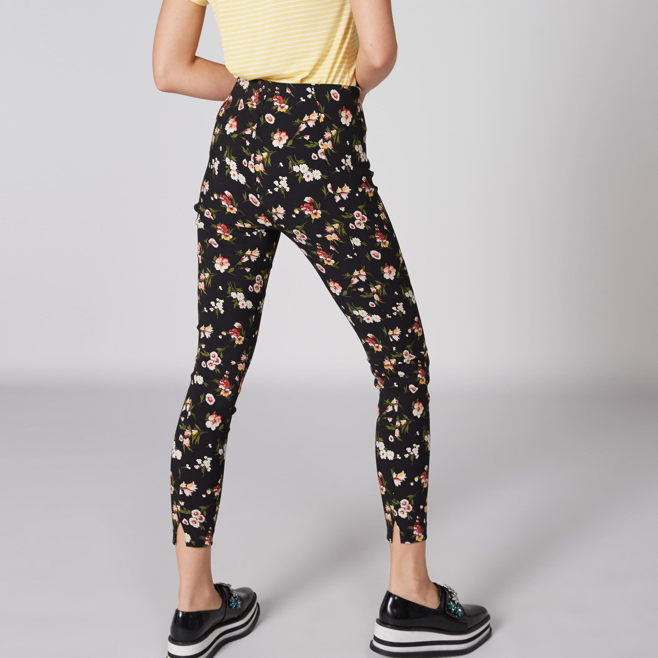 Floral Printed Jeggings with Elasticised Waistband and Slit Detail-women-clothing-bottoms-leggings-image-2
