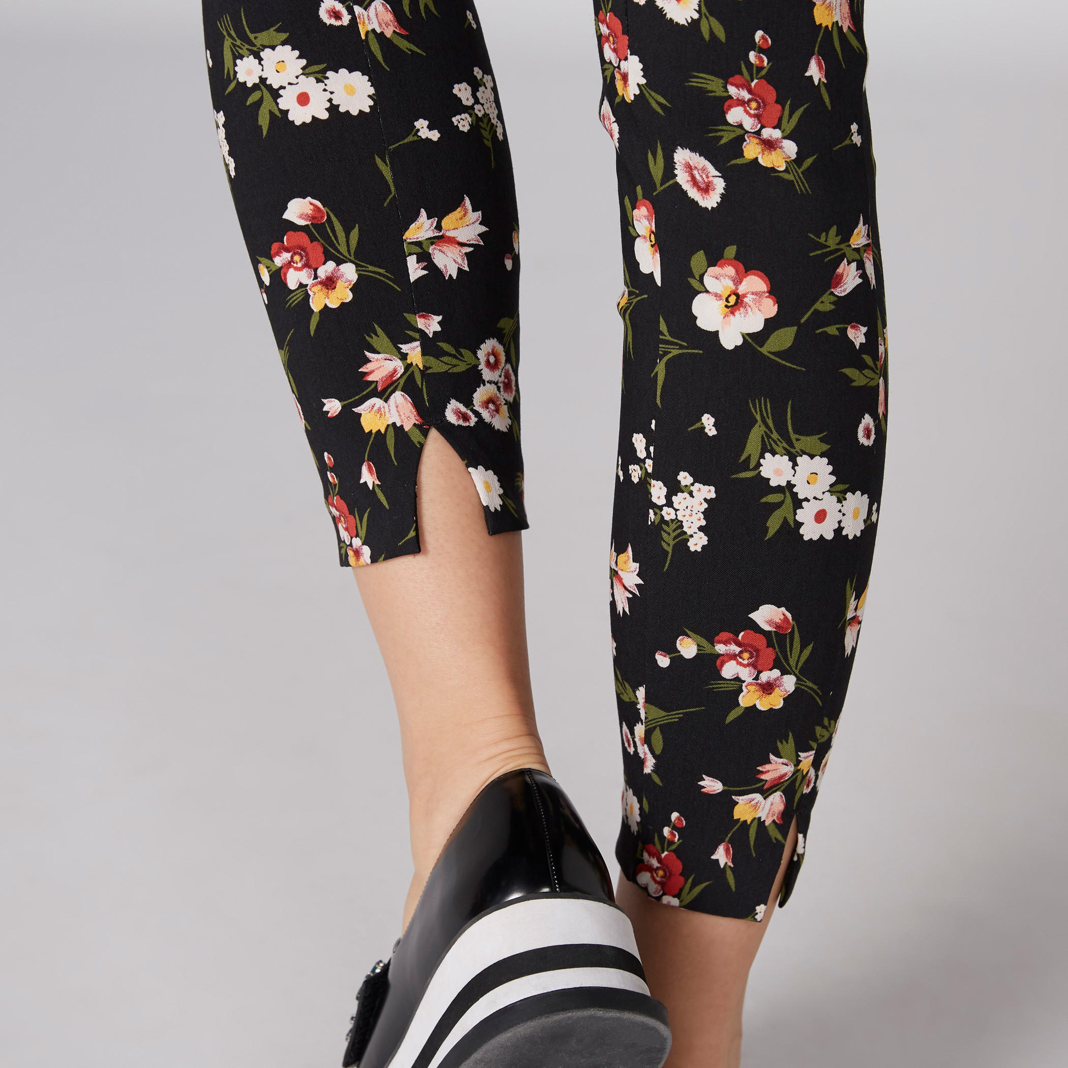 Floral Printed Jeggings with Elasticised Waistband and Slit Detail-women-clothing-bottoms-leggings-image-4