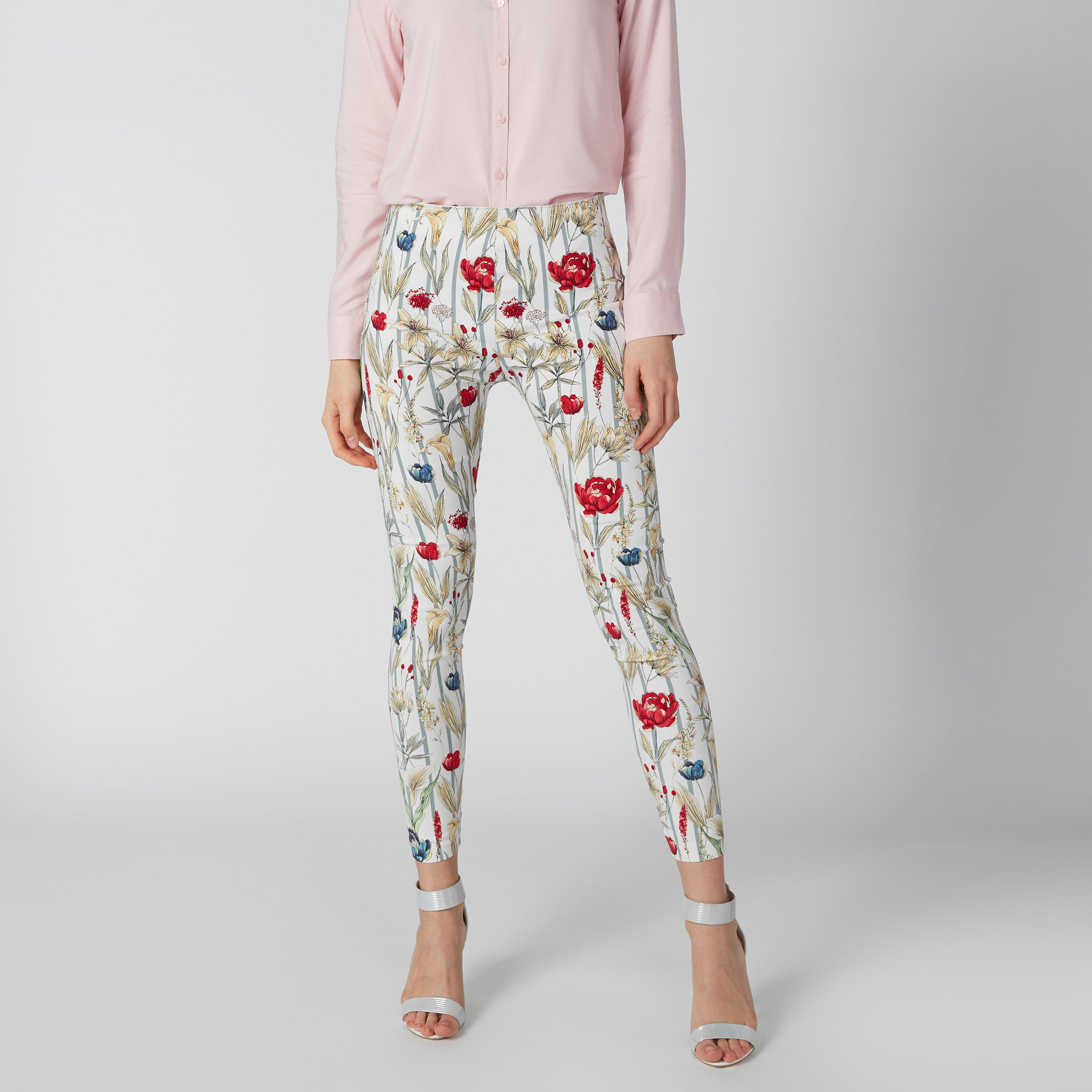 بنطال ليقنز بقصّة سكيني وخصر متوسط الارتفاع وفتحات وطبعات-women-clothing-bottoms-leggings-image-1
