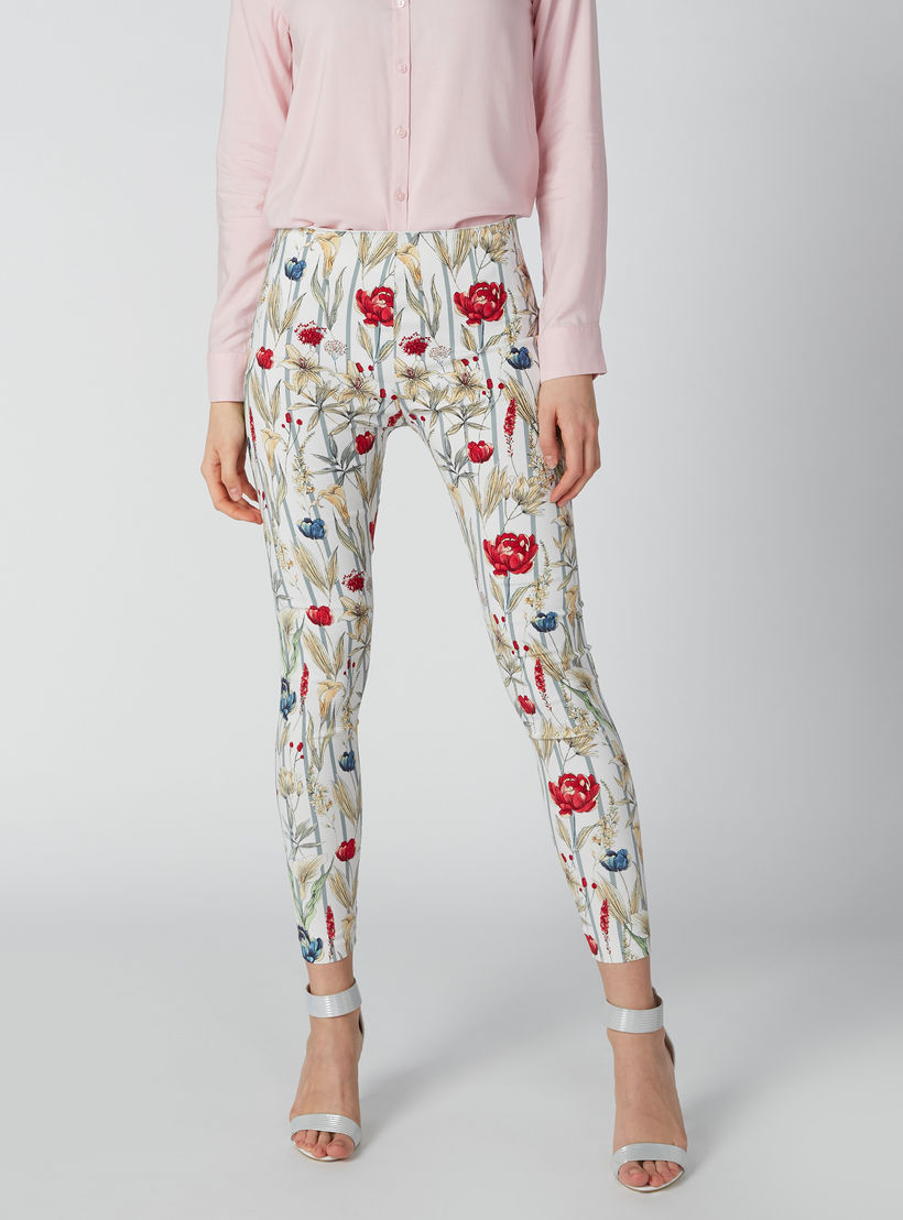 بنطال ليقنز بقصّة سكيني وخصر متوسط الارتفاع وفتحات وطبعات-women-clothing-bottoms-leggings-image-1