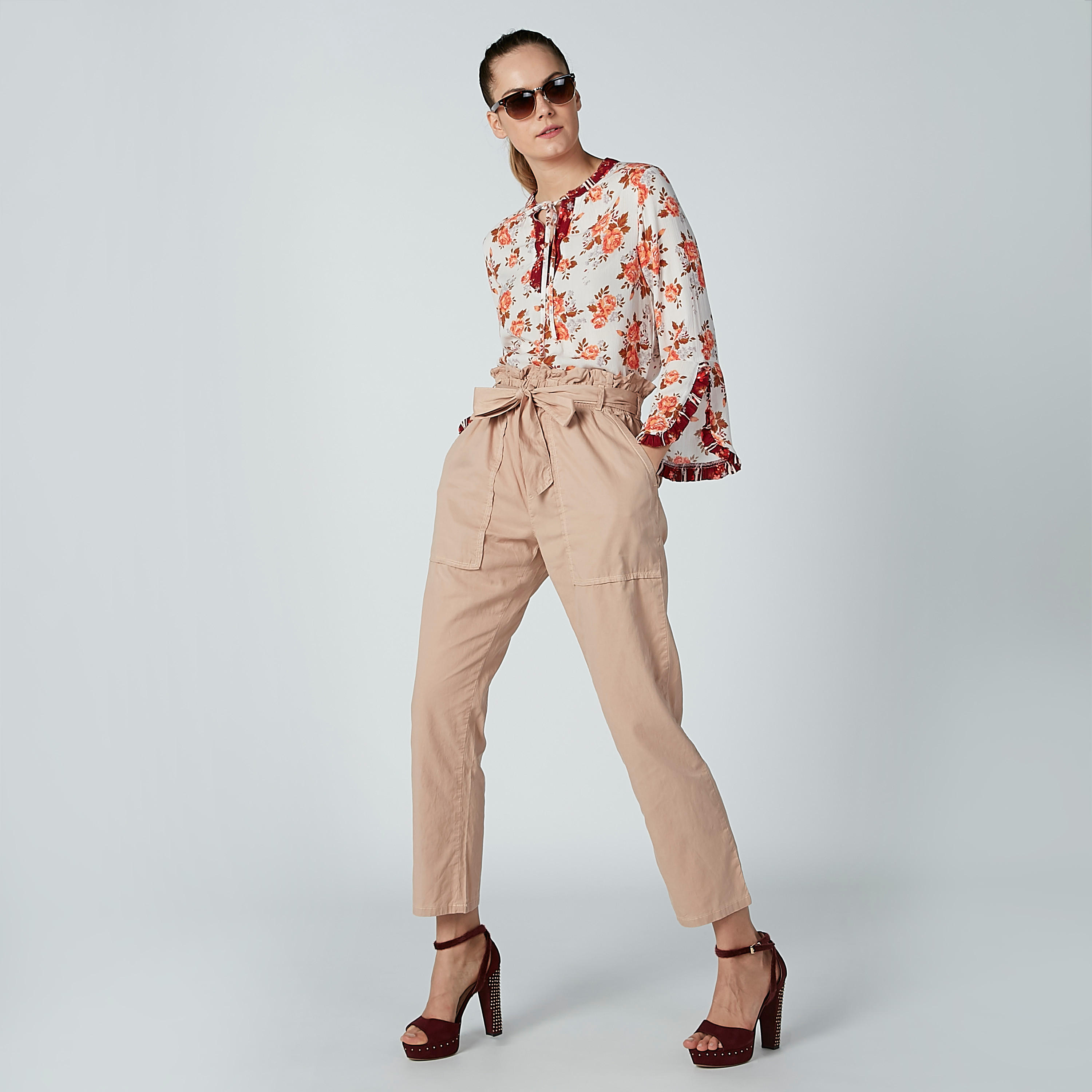 بنطال سادة بخصر بيبرباج وجيوب-women-clothing-bottoms-trousers-image-2