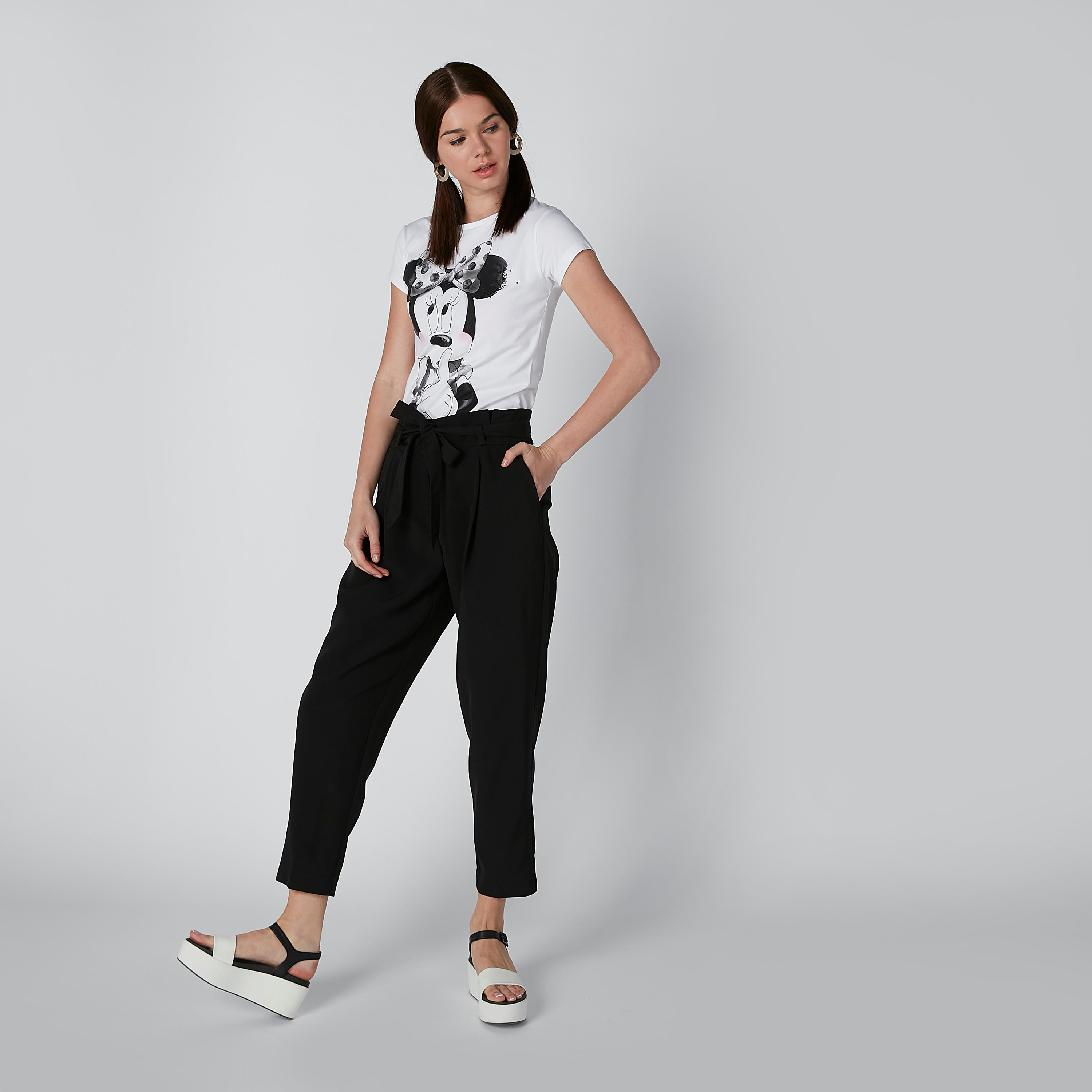 بنطال بخصر بيبر باج وحزام رباط وجيوب-women-clothing-bottoms-trousers-image-1