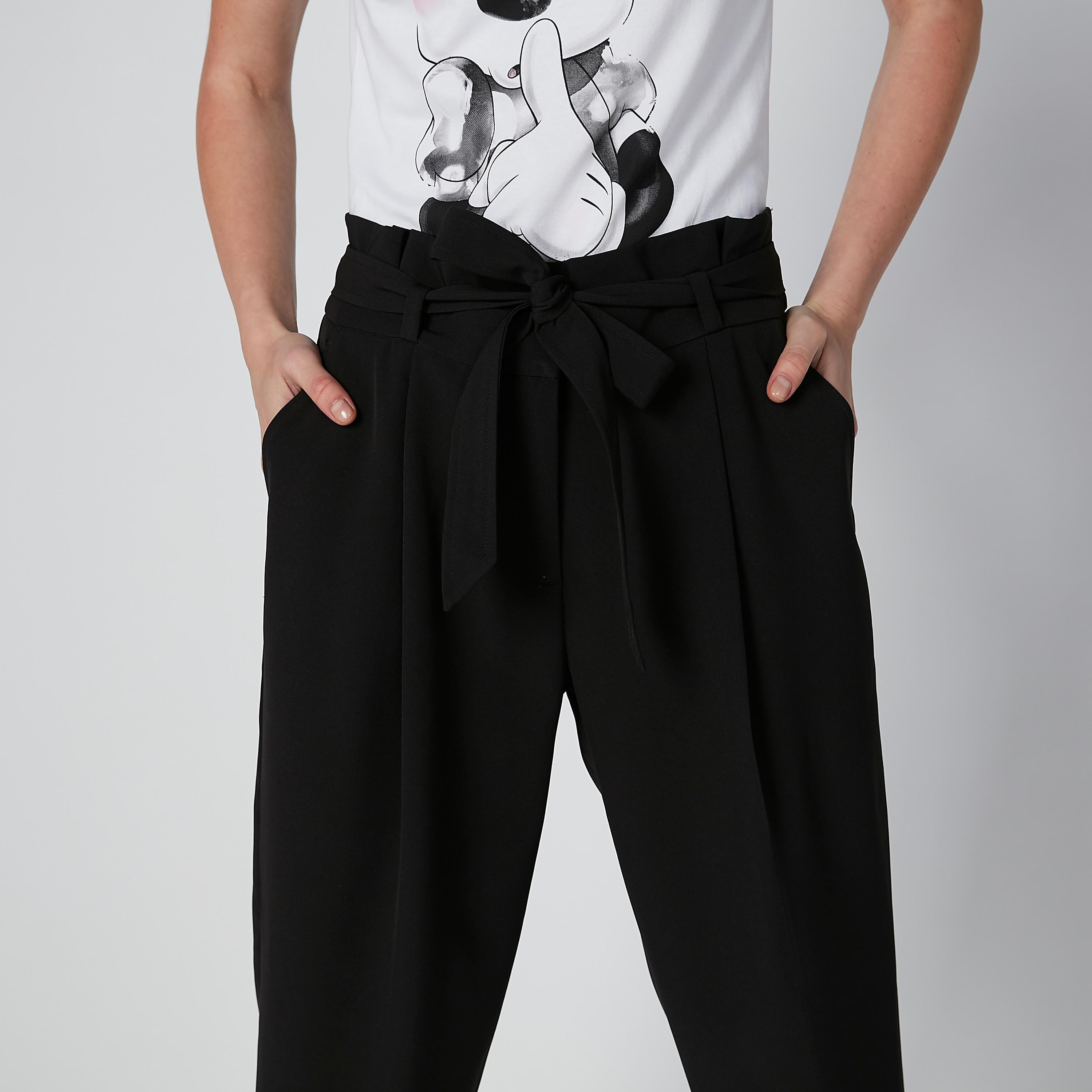 بنطال بخصر بيبر باج وحزام رباط وجيوب-women-clothing-bottoms-trousers-image-5