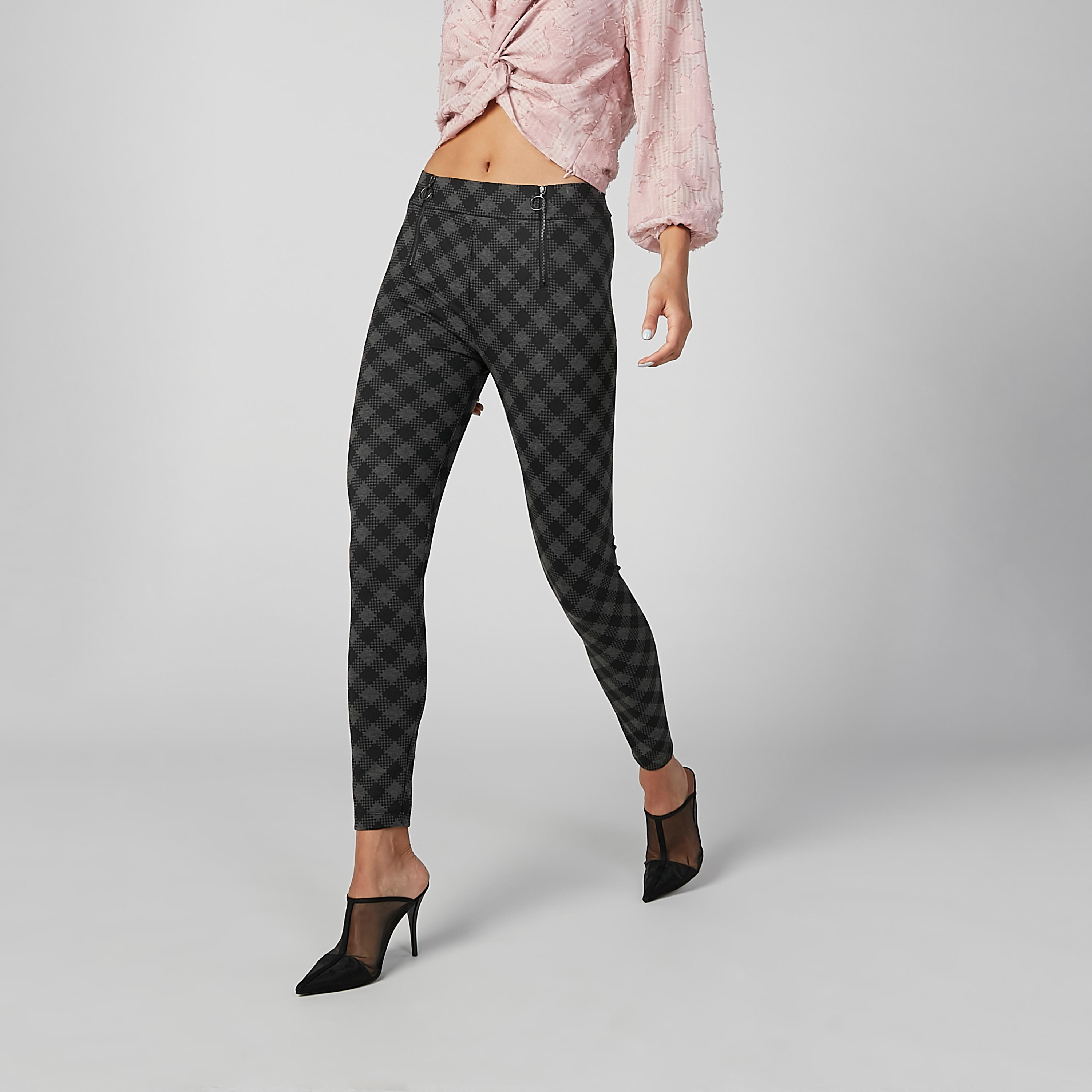 بنطال كاروهات سكيني بسحاب-women-clothing-bottoms-trousers-image-4