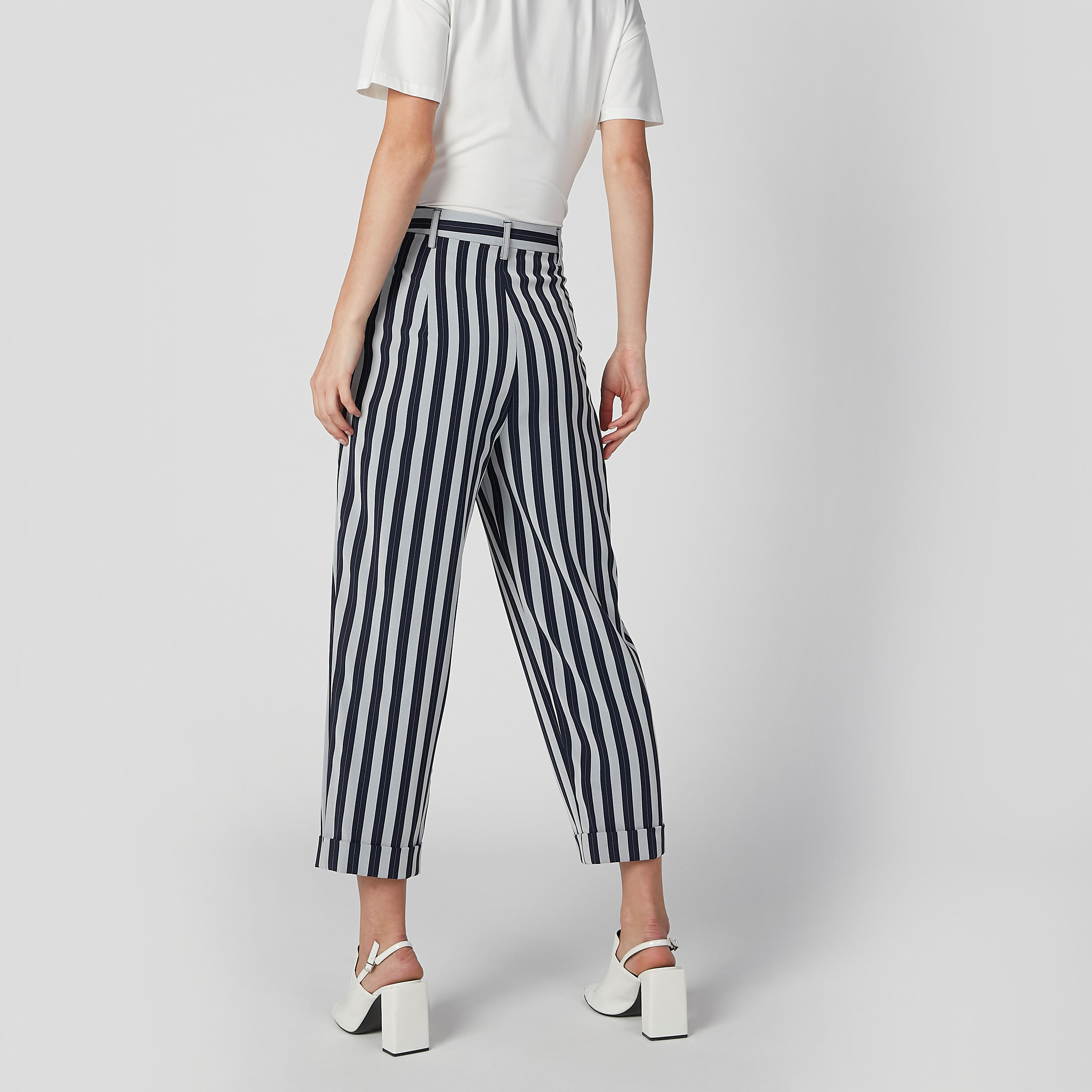 بنطال مقلّم بجيوب وعروات حزام-women-clothing-bottoms-trousers-image-5