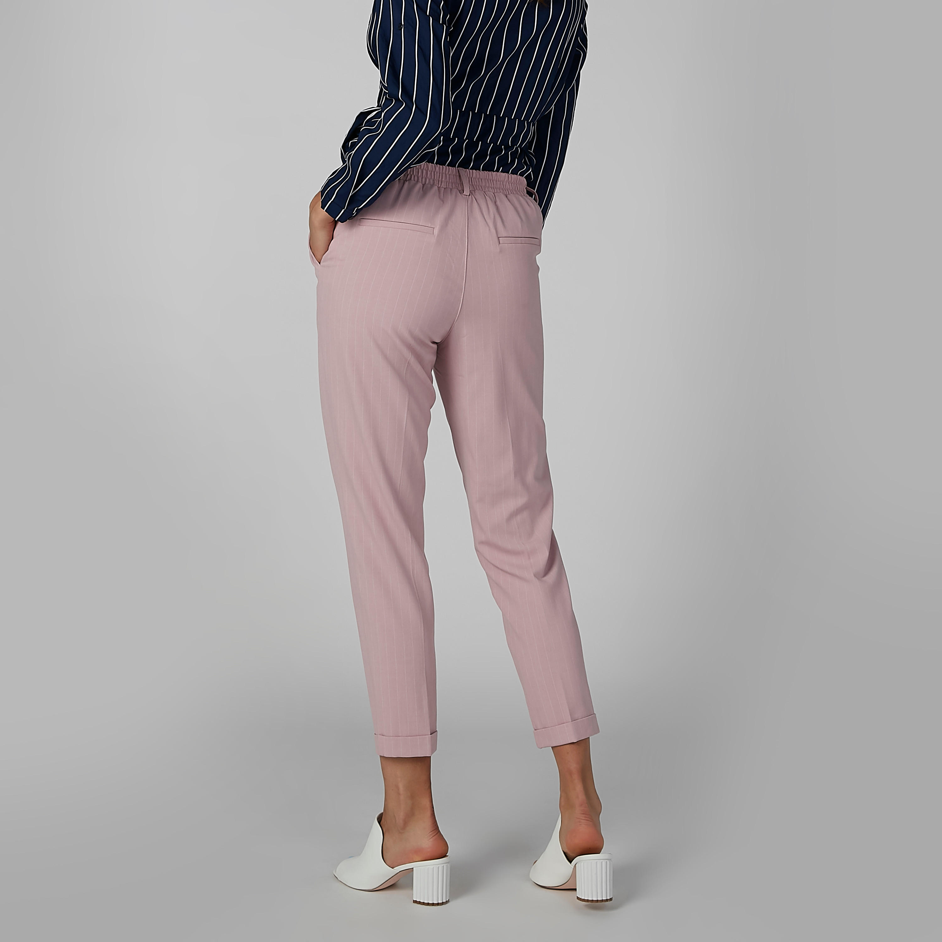 بنطال مقلّم بجيوب وعروات حزام-women-clothing-bottoms-trousers-image-4