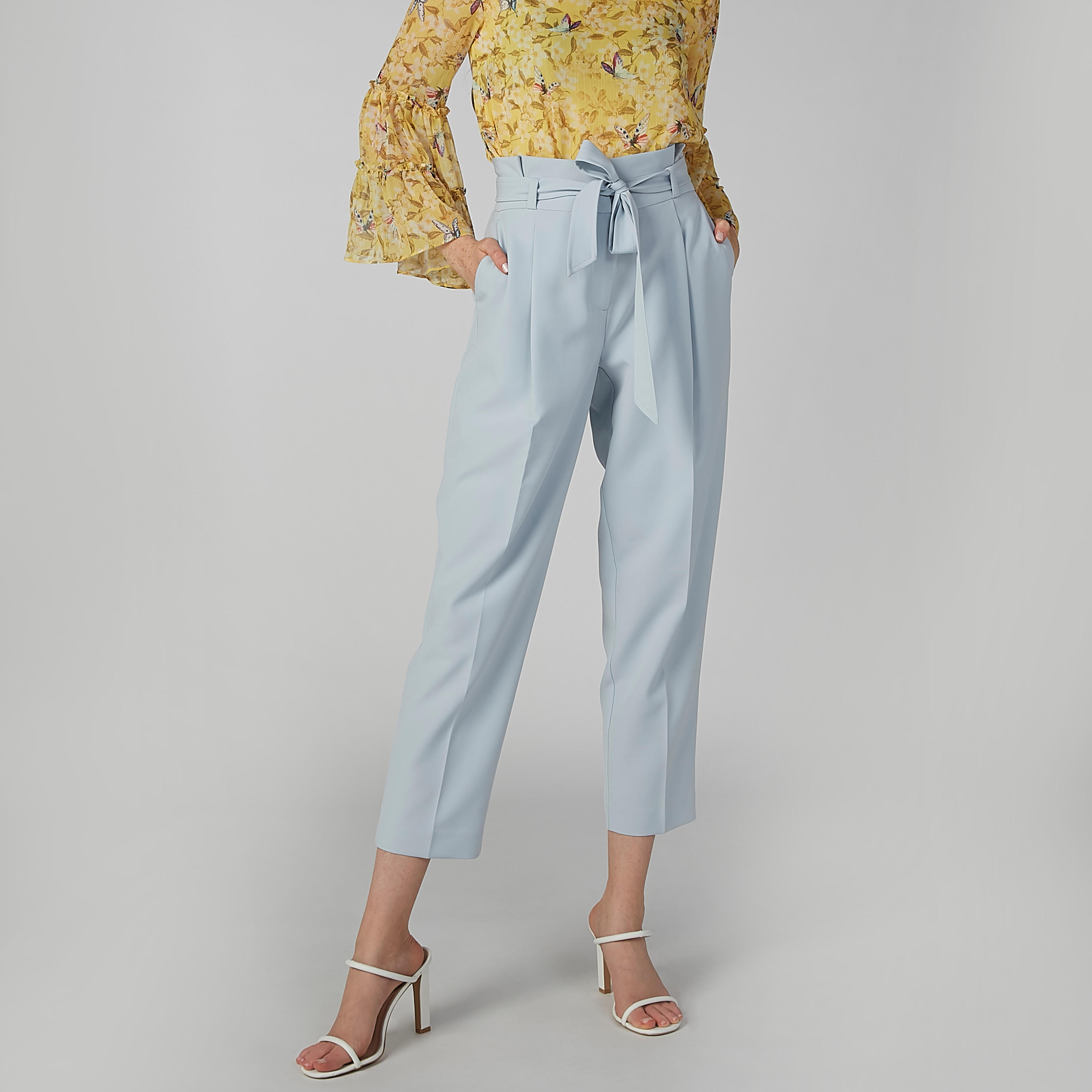 بنطال سادة بخصر بيبرباج وجيوب-women-clothing-bottoms-trousers-image-1