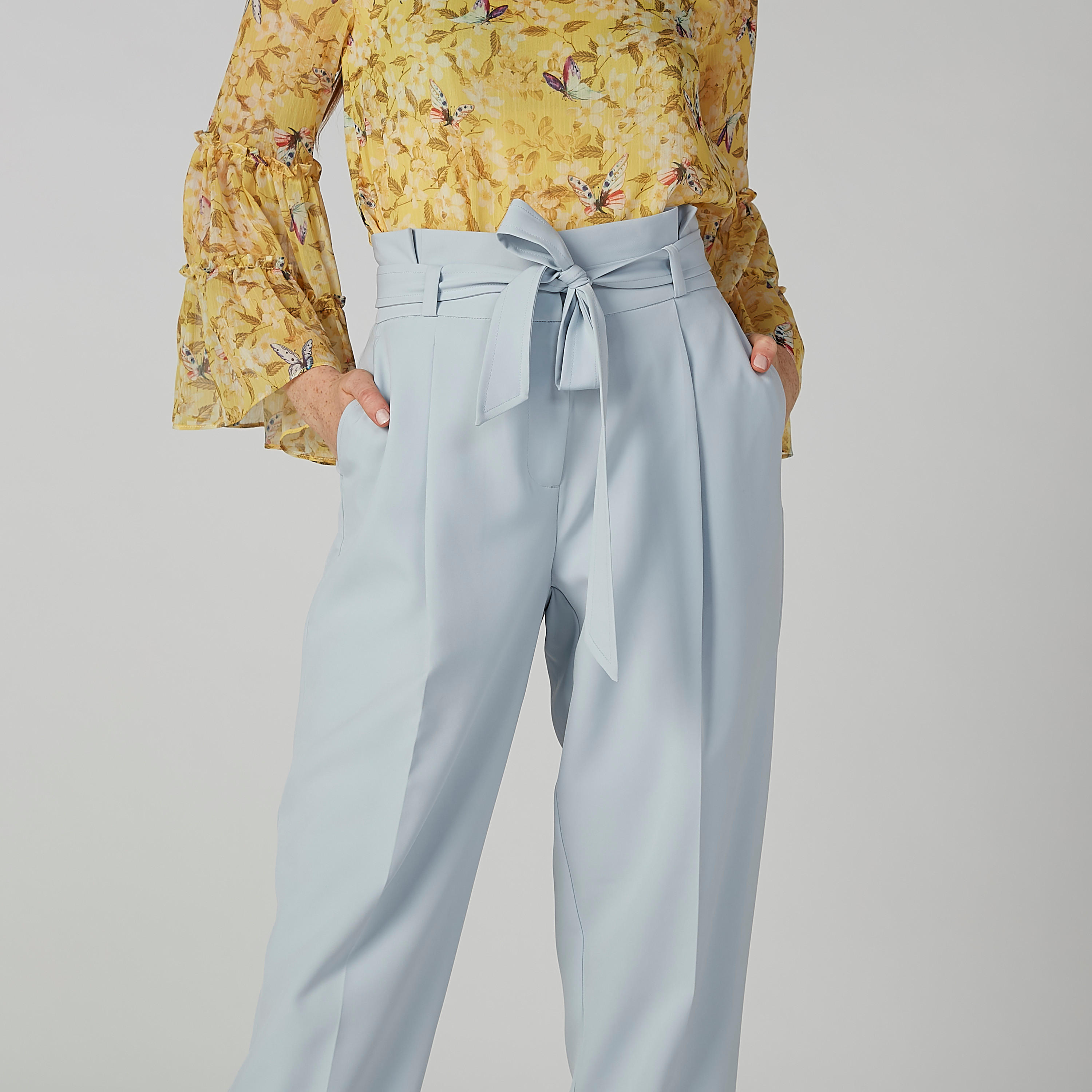 بنطال سادة بخصر بيبرباج وجيوب-women-clothing-bottoms-trousers-image-4
