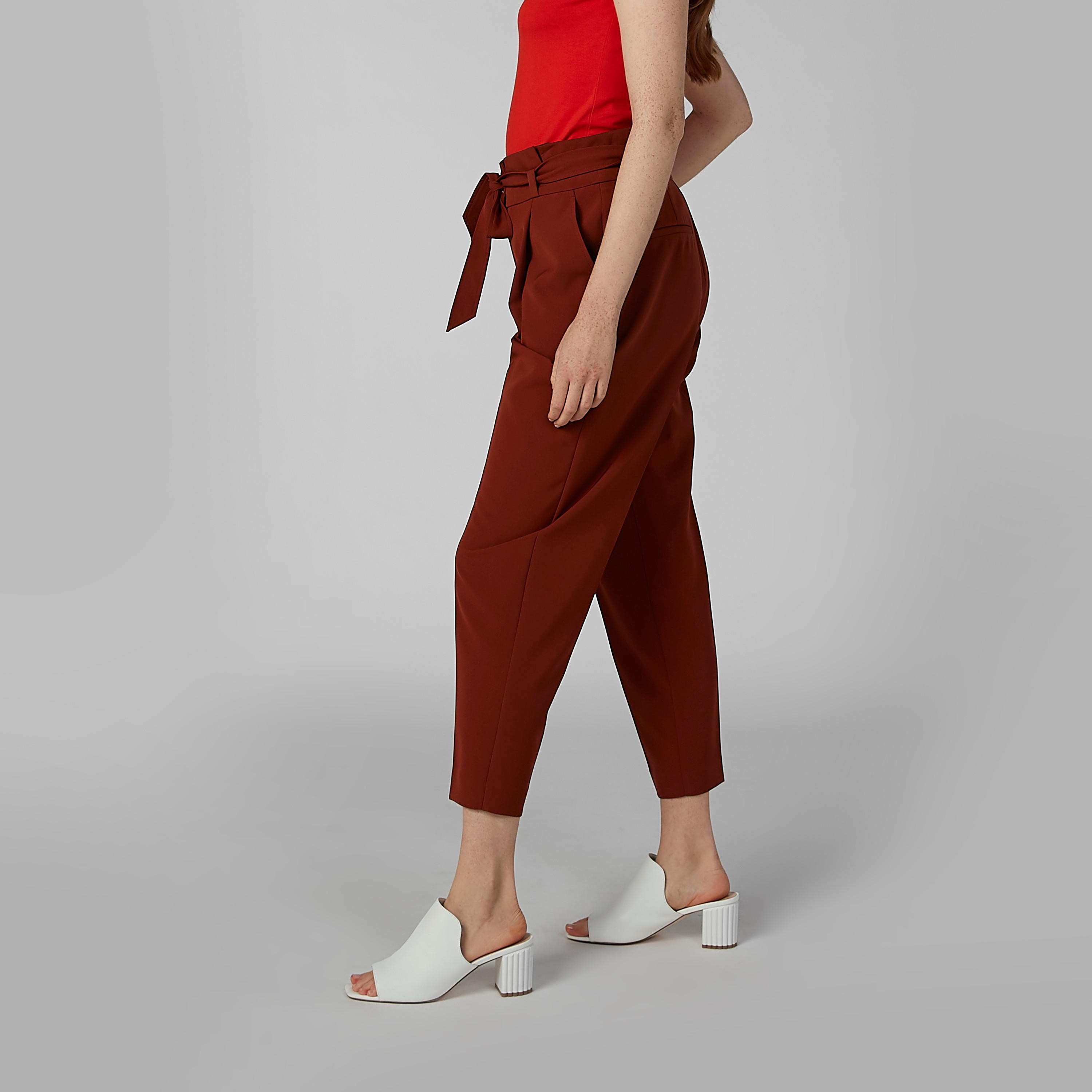 بنطال سادة بخصر بيبرباج وجيوب-women-clothing-bottoms-trousers-image-4