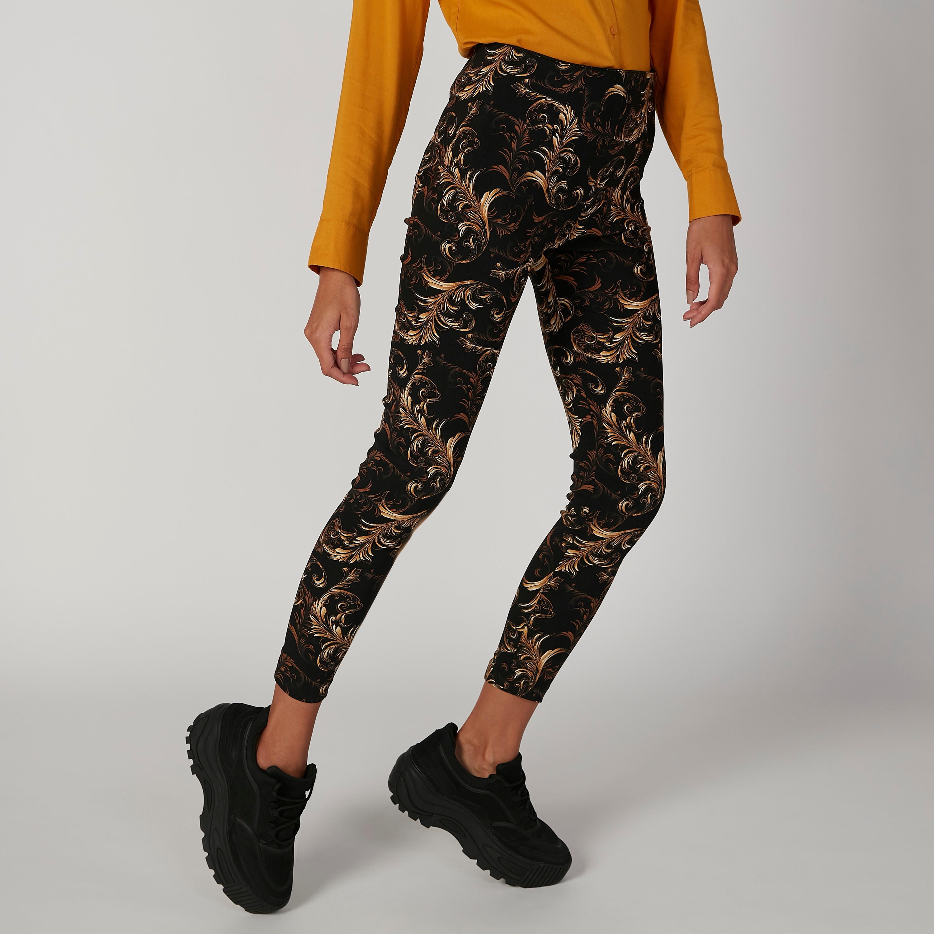 Printed Full Length Treggings with Elasticised Waistband-women-clothing-bottoms-leggings-image-1