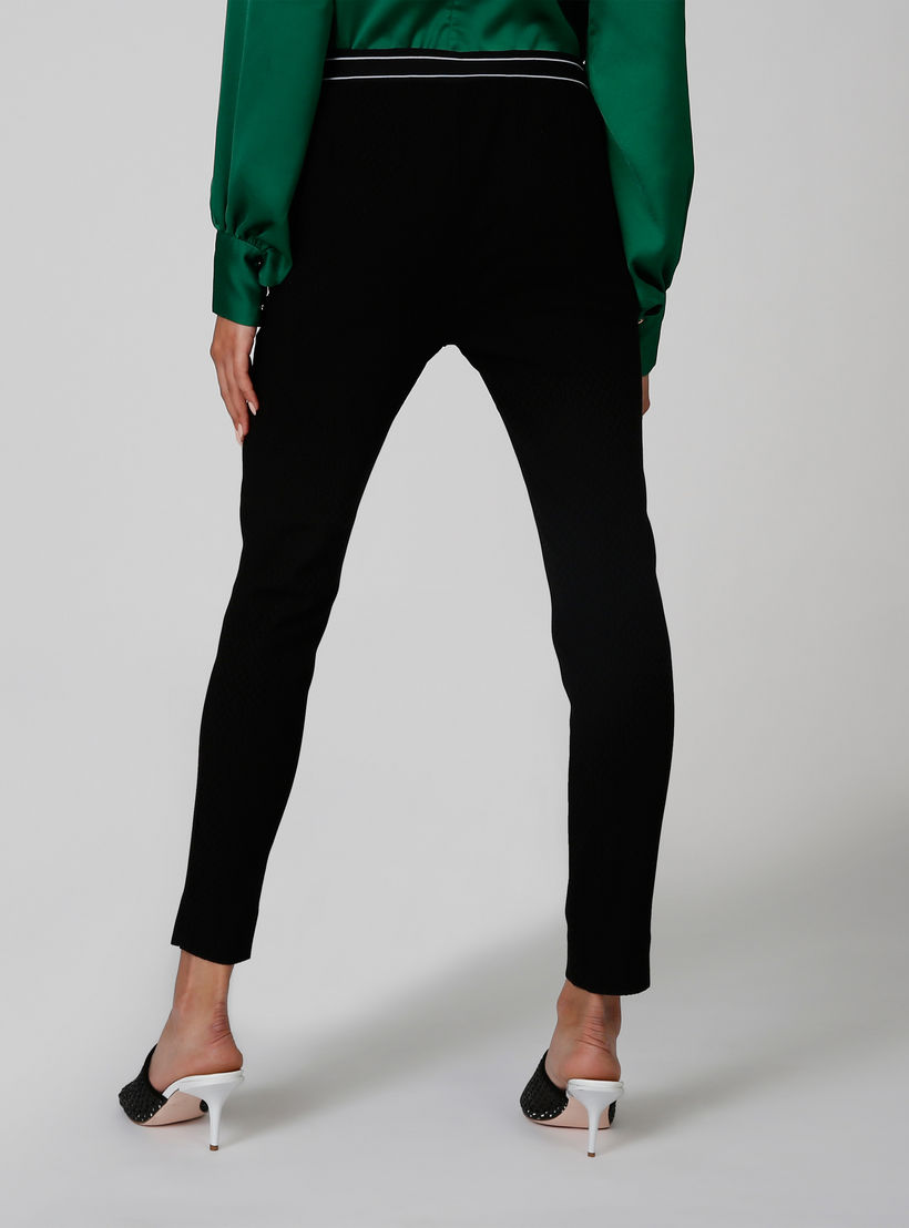 بنطلون جينز سكيني رسمي ضيّق سادة بخصر مطّاطي متوسط الطول-women-clothing-bottoms-trousers-image-2