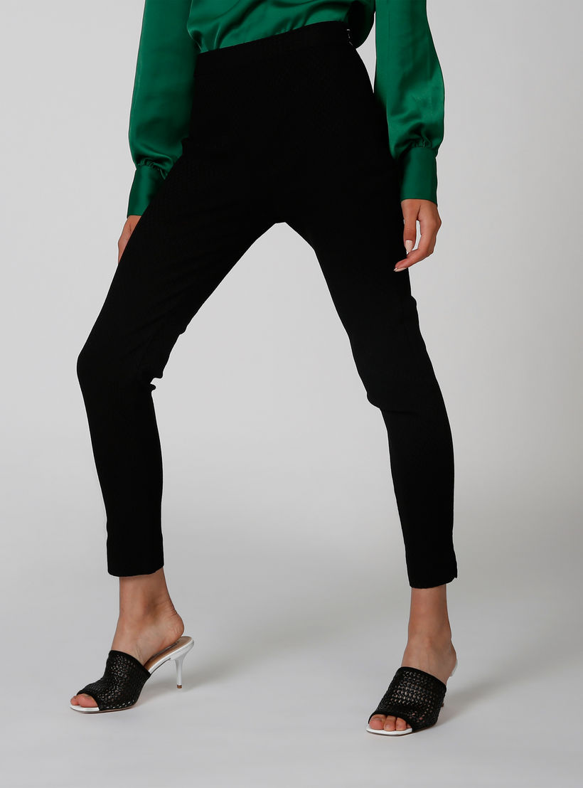 بنطلون جينز سكيني رسمي ضيّق سادة بخصر مطّاطي متوسط الطول-women-clothing-bottoms-trousers-image-4