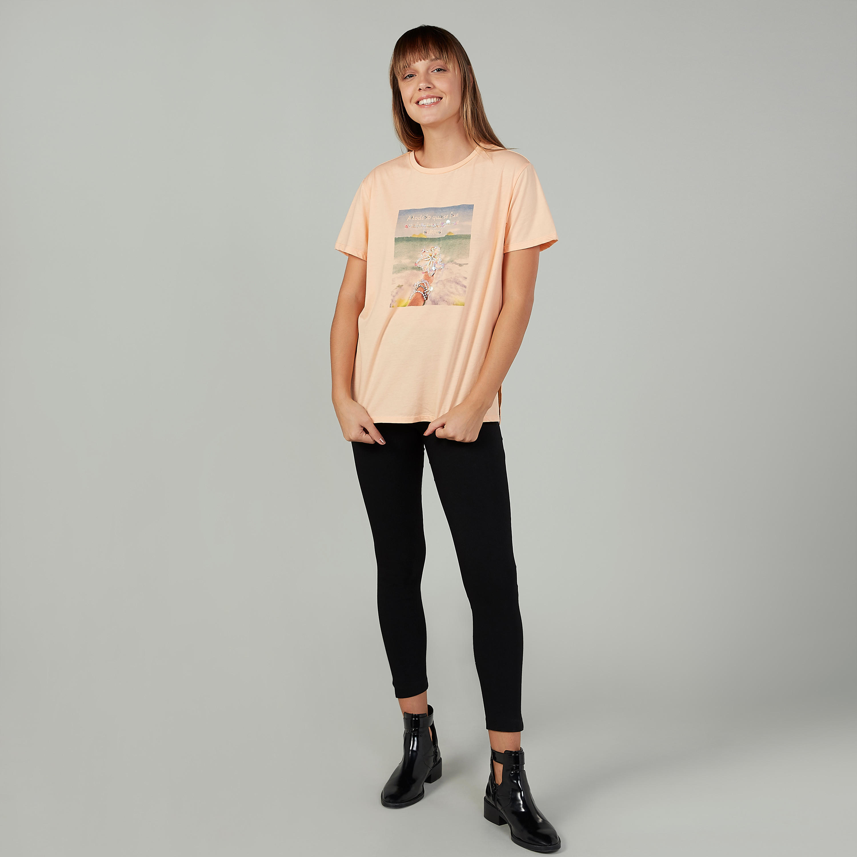 بنطلون شينو سكيني سادة بخصر مطّاطي متوسط الارتفاع-women-clothing-bottoms-trousers-image-2