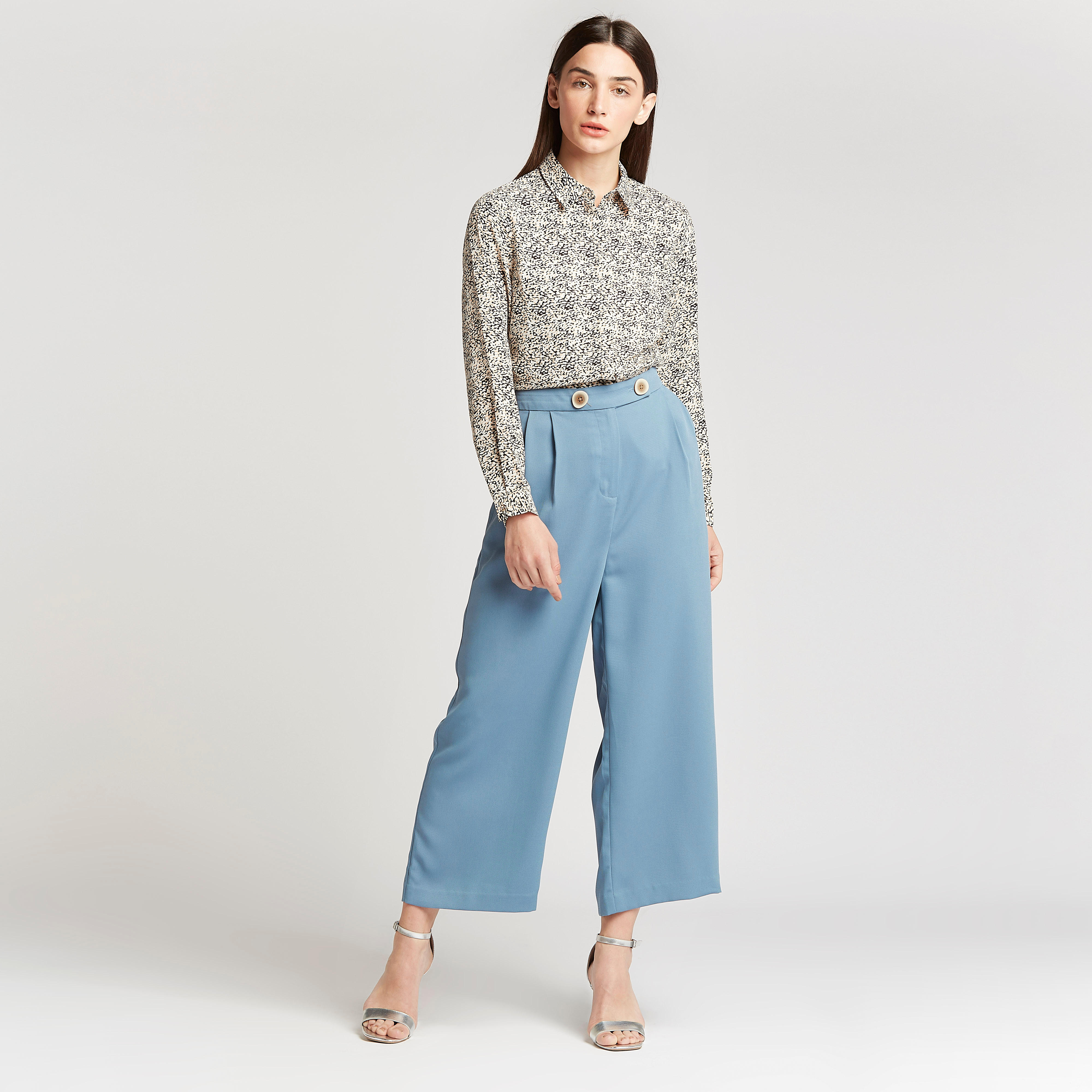 Wide Fit Solid Mid-Rise Culottes with Pocket Detail-women-clothing-bottoms-trousers-image-2