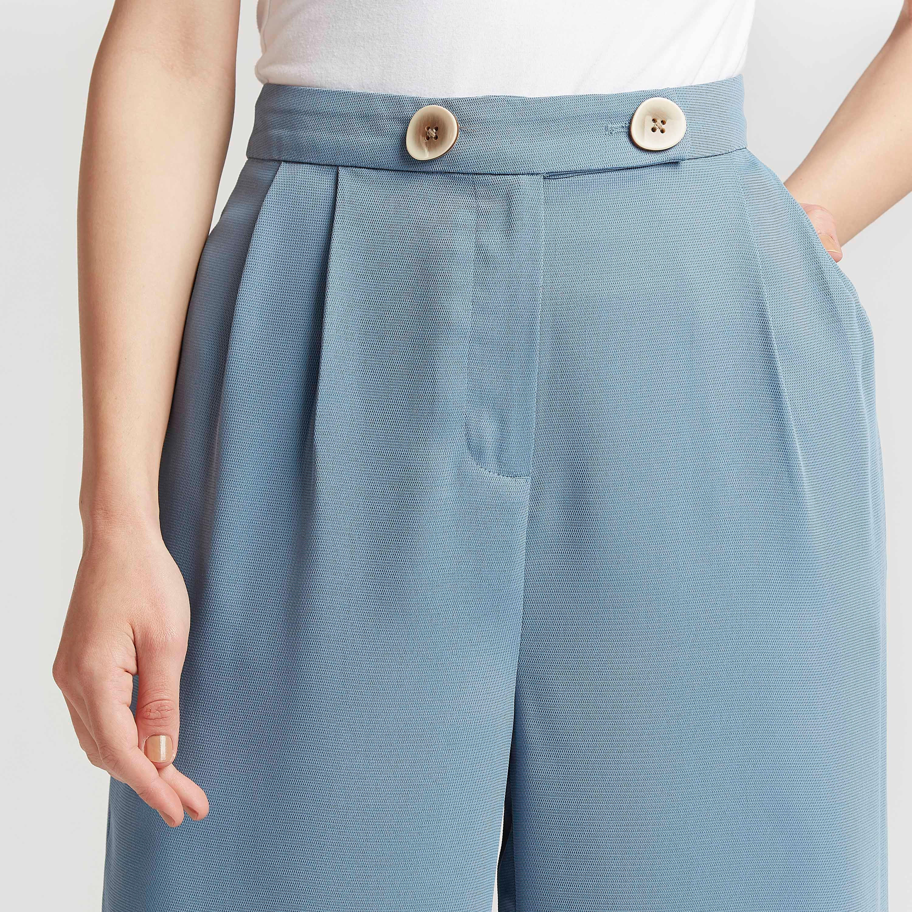 Wide Fit Solid Mid-Rise Culottes with Pocket Detail-women-clothing-bottoms-trousers-image-3