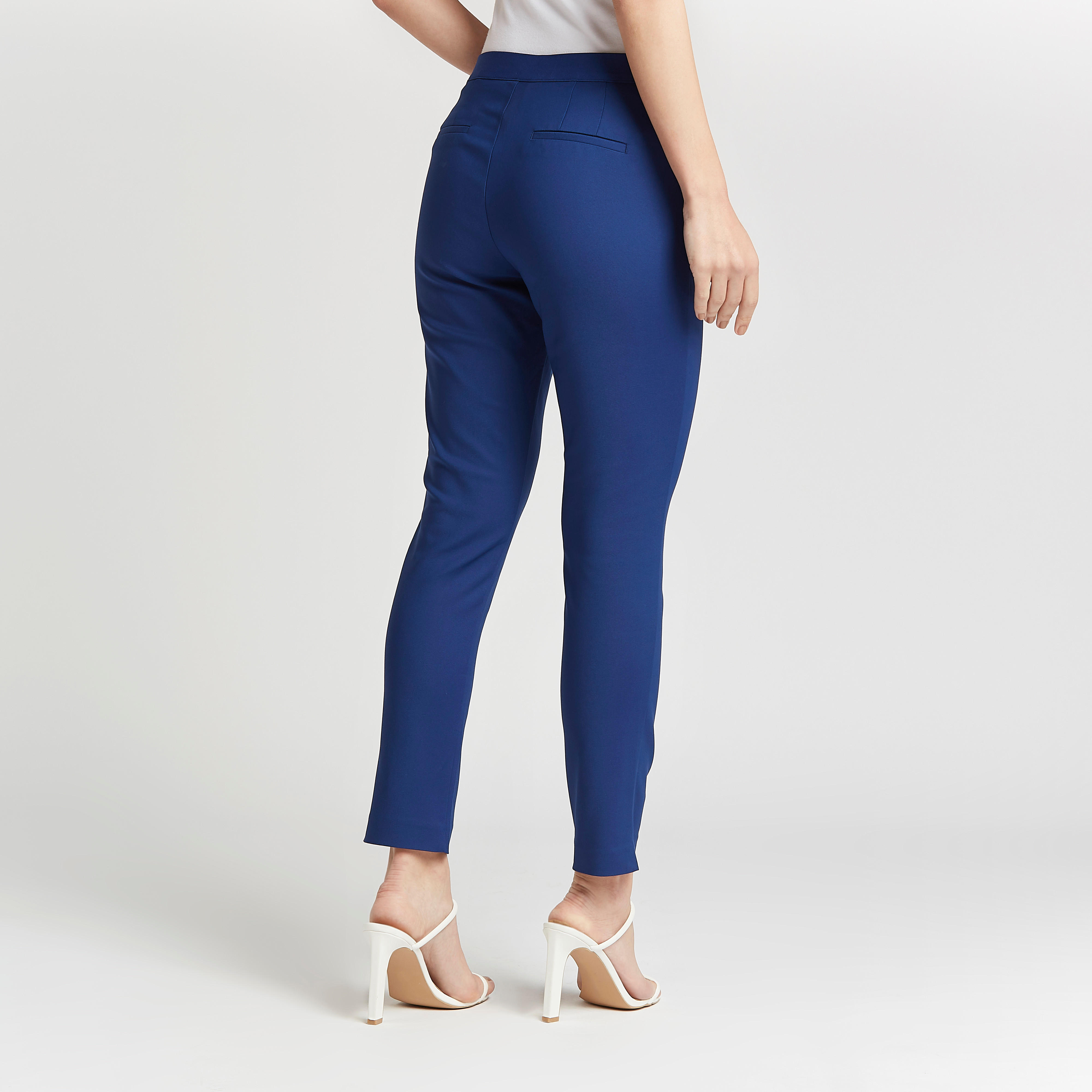 Slim Fit Solid Mid-Rise Trousers with Pocket Detail-women-clothing-bottoms-trousers-image-4