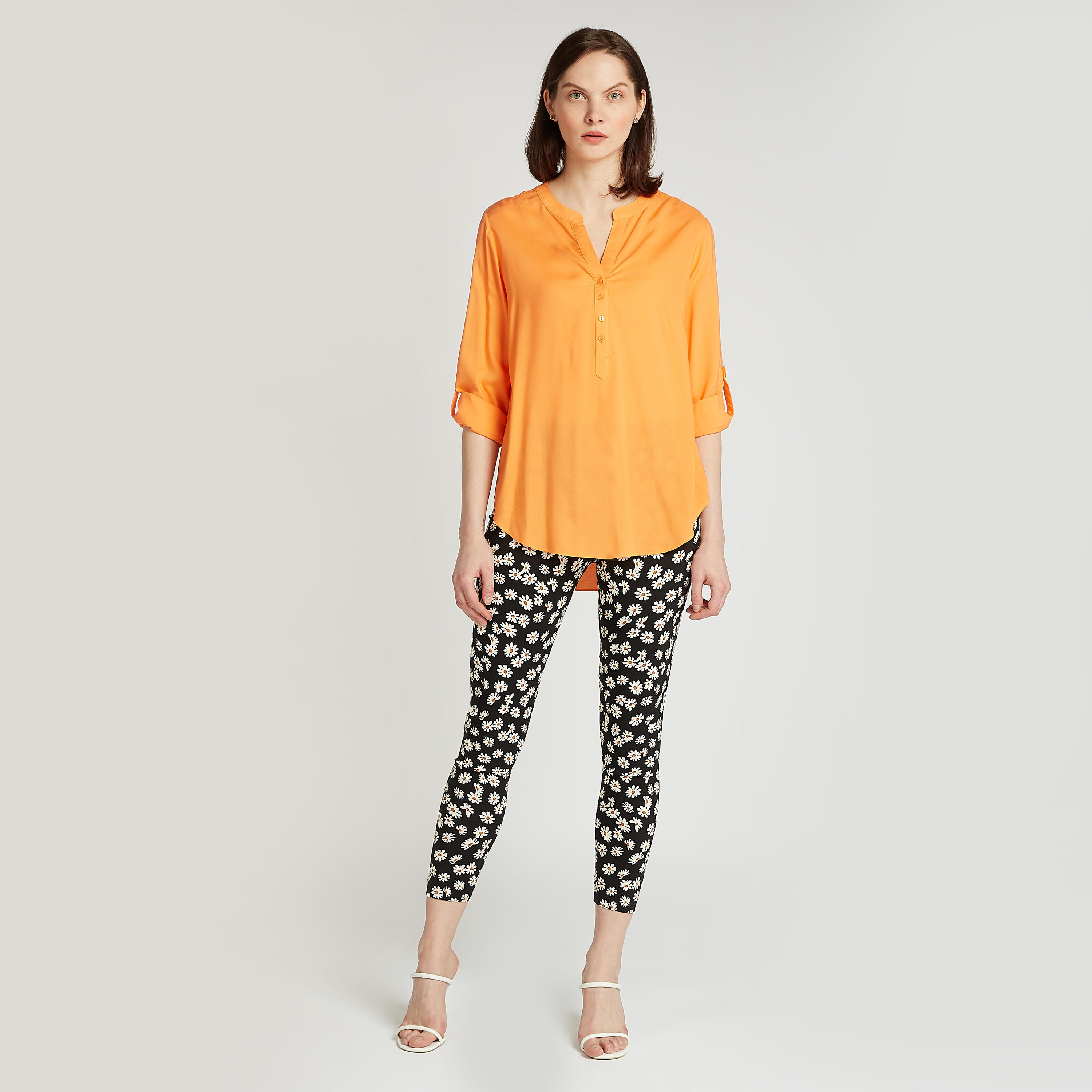 Slim Fit Floral Print Mid-Rise Treggings with Elasticised Waistband-women-clothing-bottoms-trousers-image-2