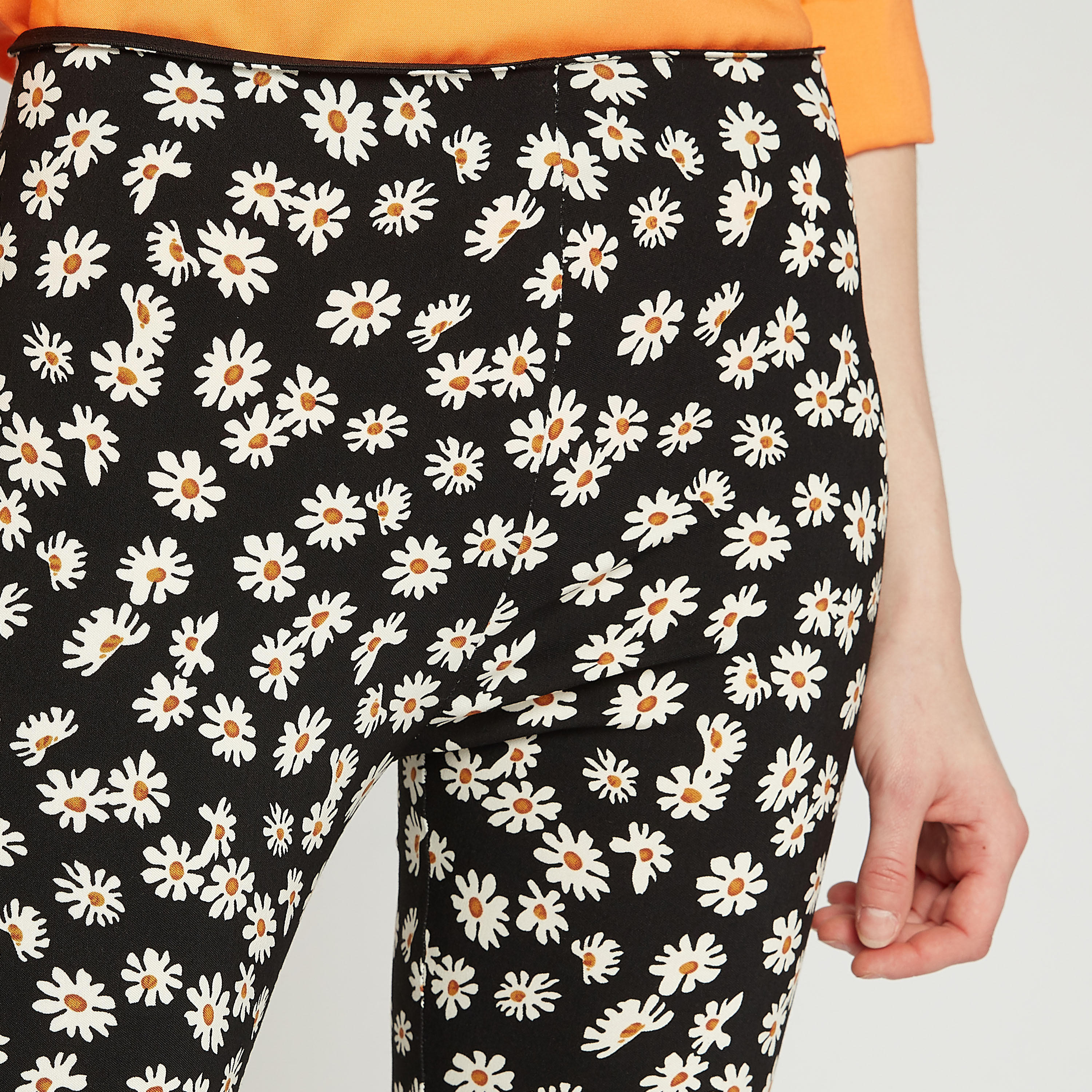 Slim Fit Floral Print Mid-Rise Treggings with Elasticised Waistband-women-clothing-bottoms-trousers-image-3