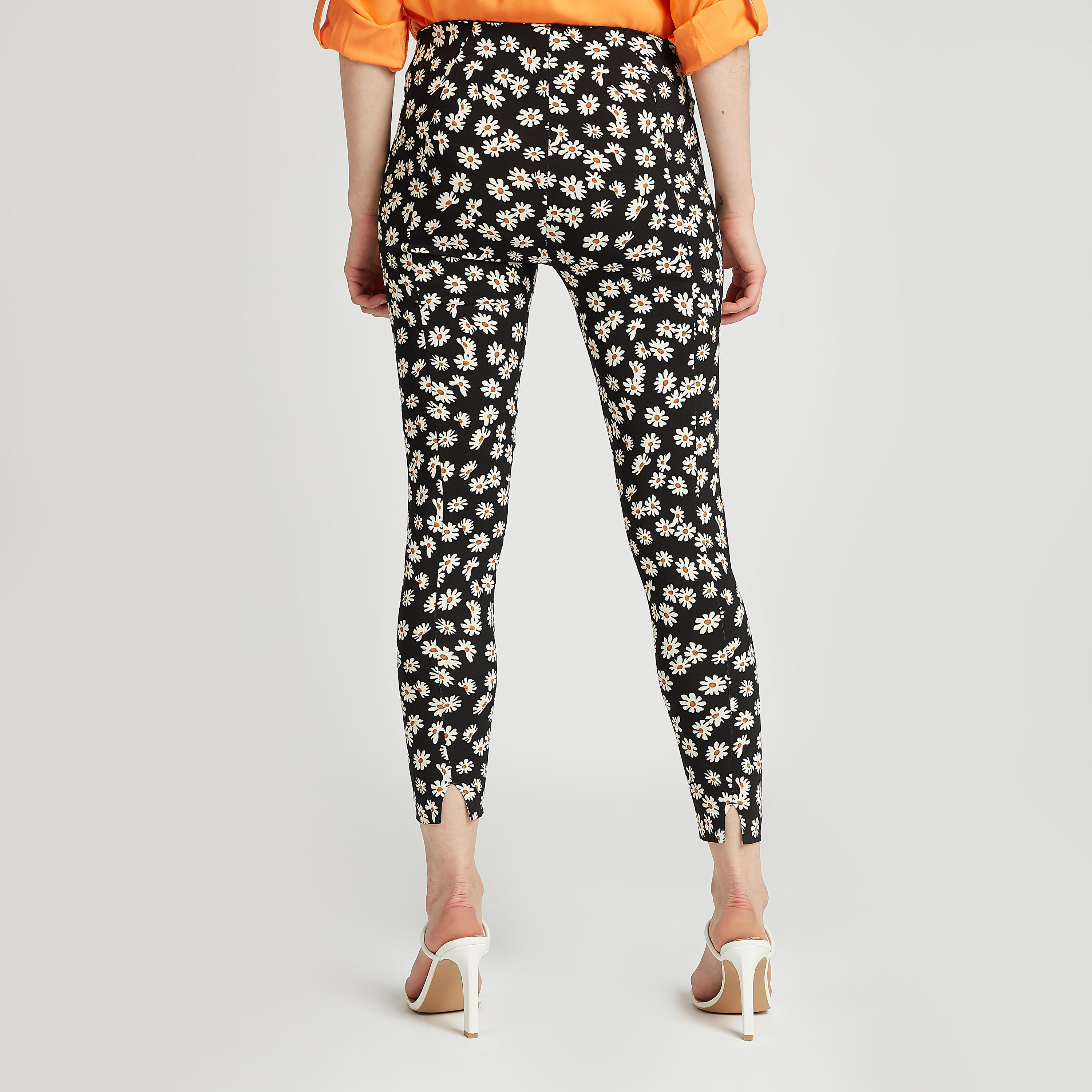 Slim Fit Floral Print Mid-Rise Treggings with Elasticised Waistband-women-clothing-bottoms-trousers-image-4