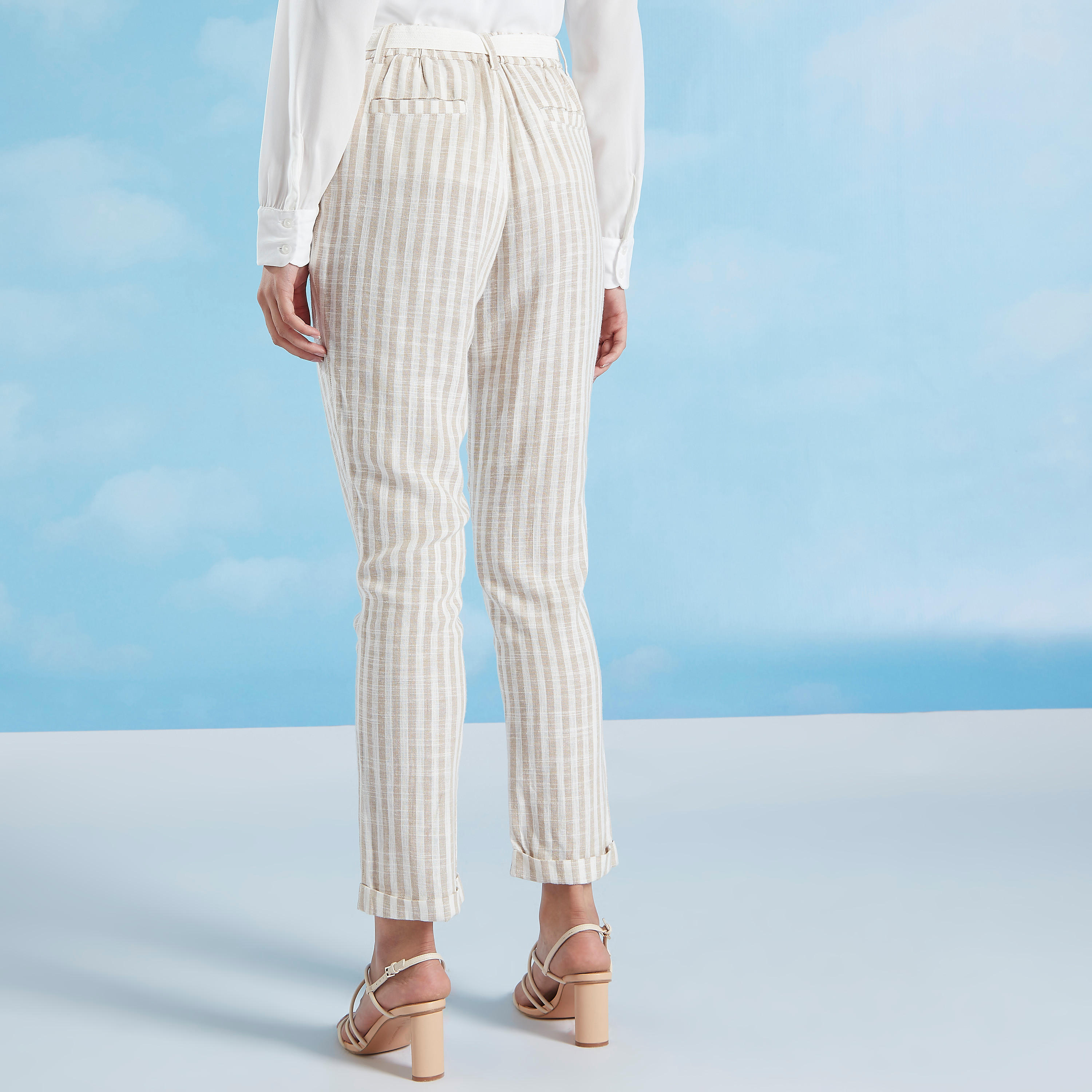 Striped Mid-Rise Trousers with Pockets and Tie Ups-women-clothing-bottoms-trousers-image-4