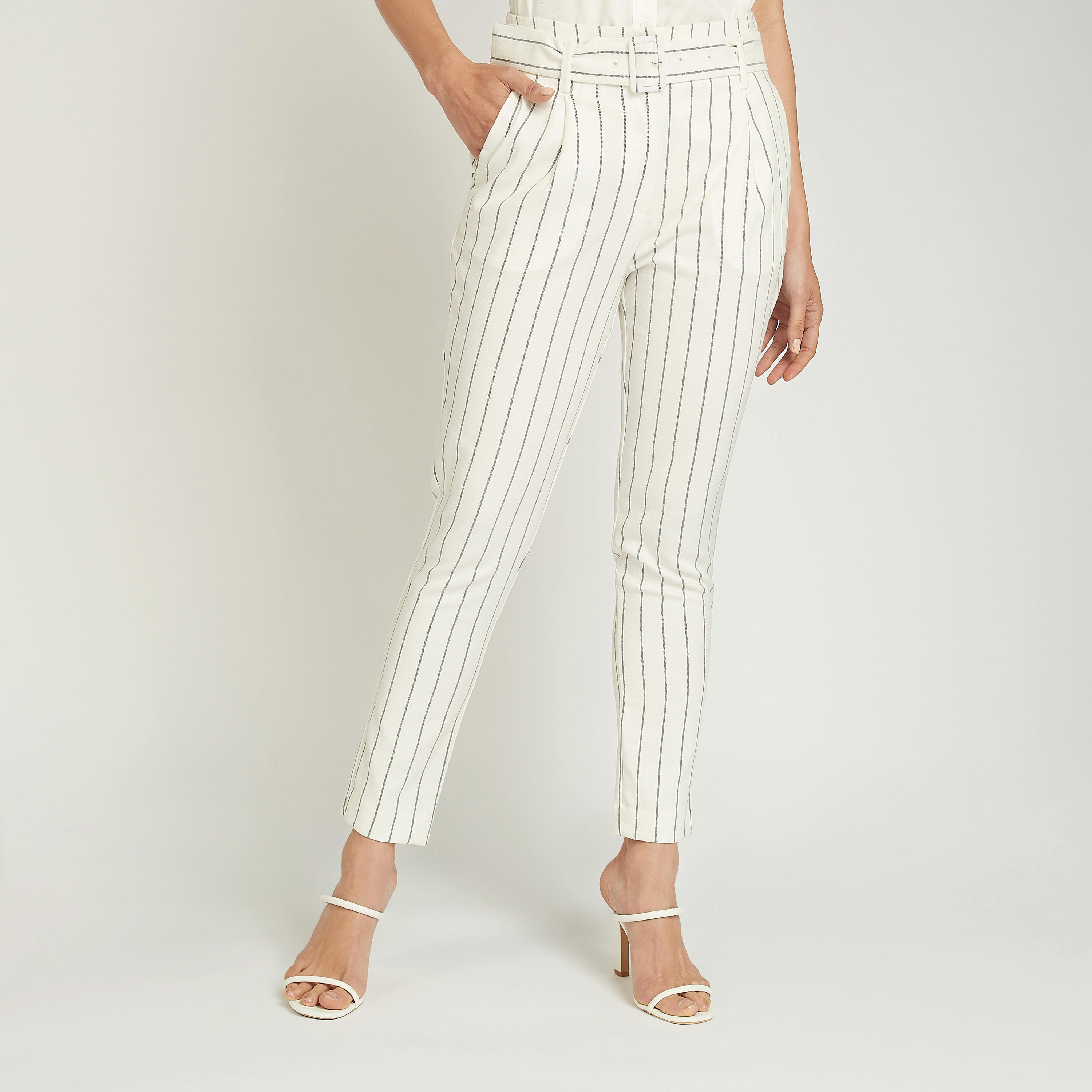 Striped Mid-Rise Trousers with Pocket Detail and Belt-women-clothing-bottoms-trousers-image-1
