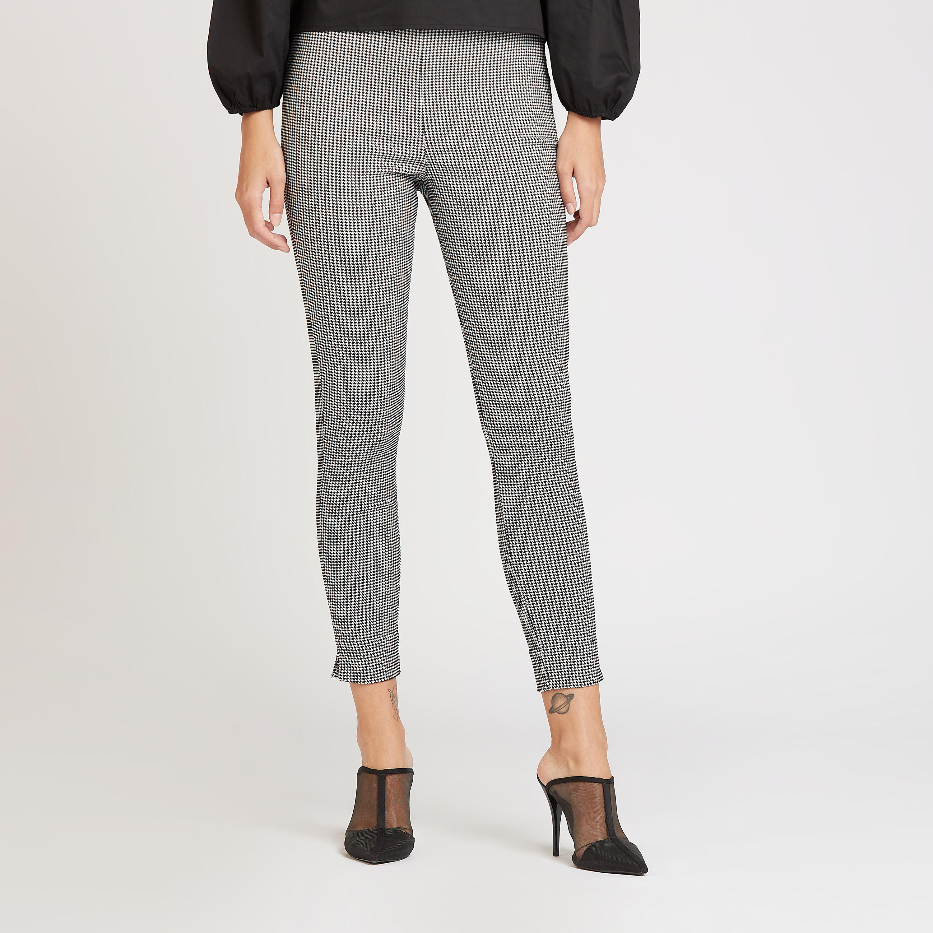 Slim Fit Printed Mid-Rise Cropped Trousers with Elasticised Waistband-women-clothing-bottoms-trousers-image-1