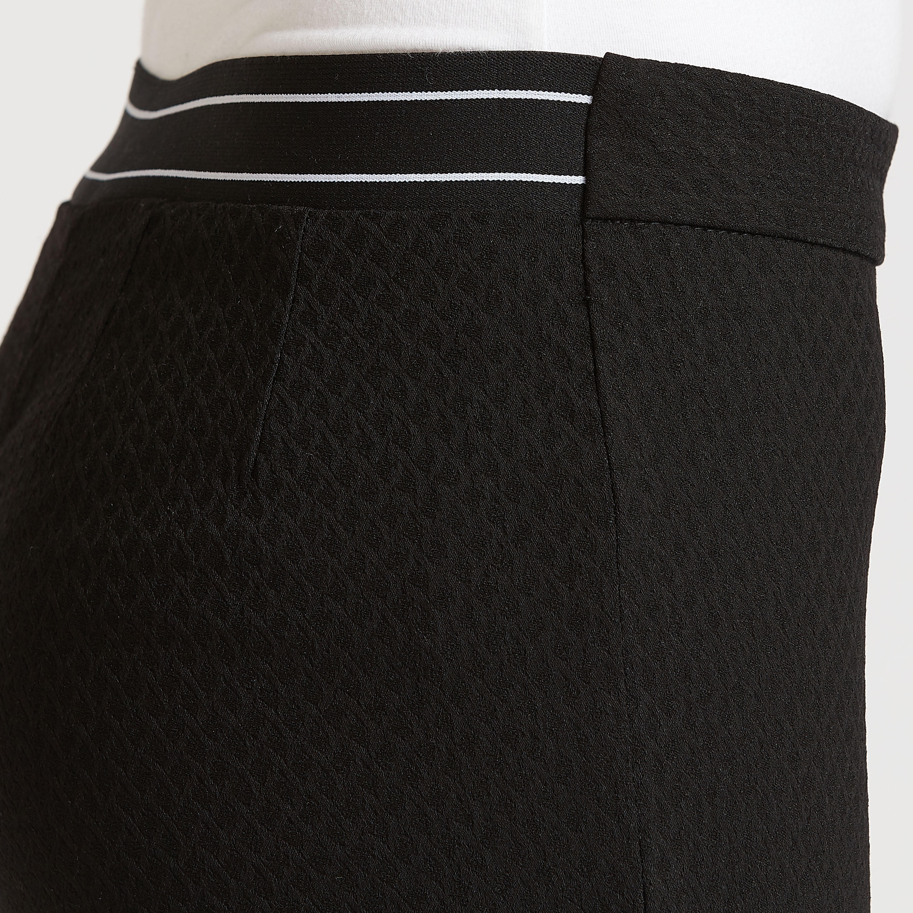 بنطلون قصير سادة قصير بخصر مطاطي-women-clothing-bottoms-trousers-image-3