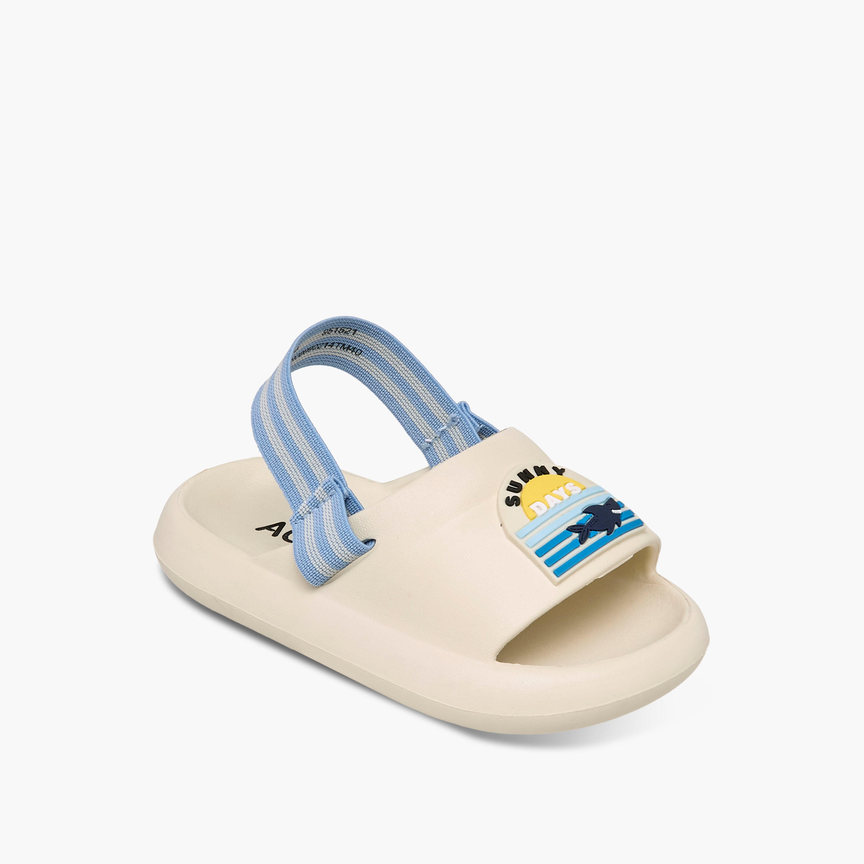 Aqua Applique Accent Slides with Elasticated Backstrap-boys-shoes-sandals-image-2