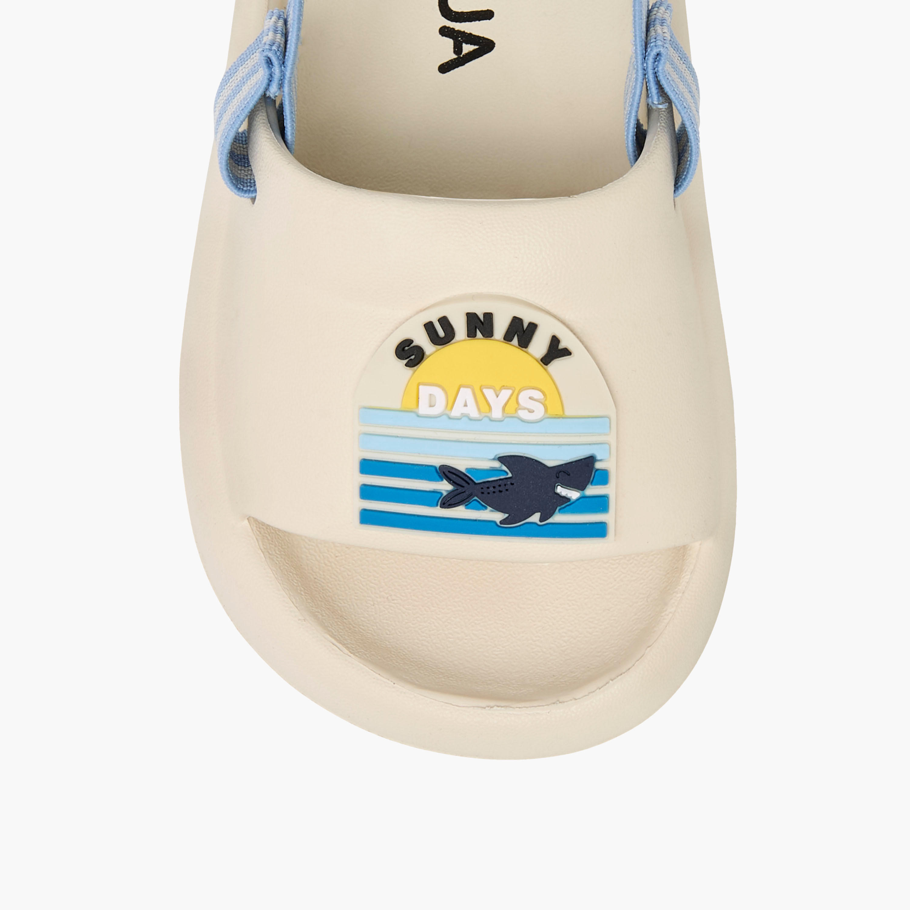 Aqua Applique Accent Slides with Elasticated Backstrap-boys-shoes-sandals-image-4