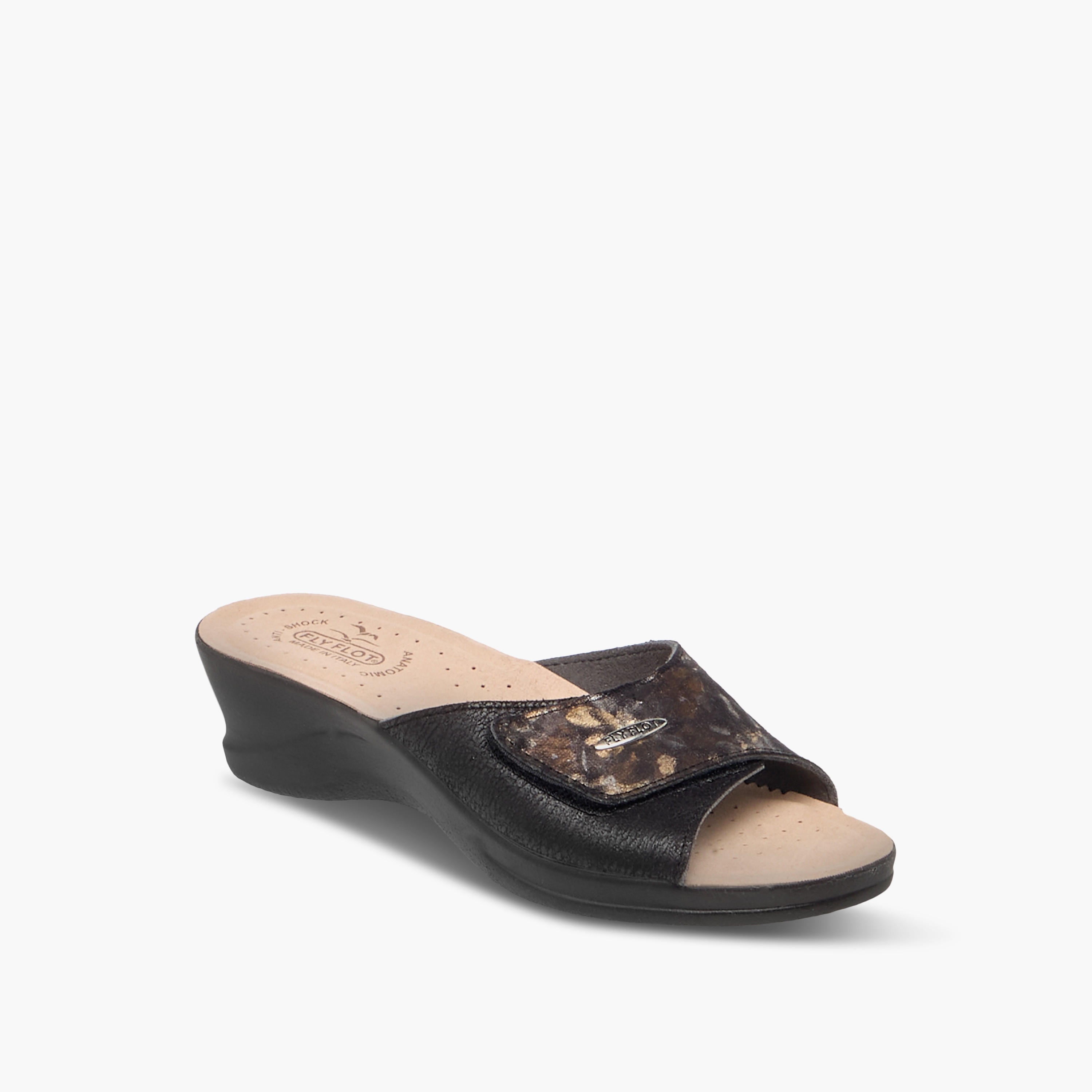 FlyFlot Textured Slip-On Comfort Sandals with Wedge Heels-women-shoes-sandals-heeled-image-2