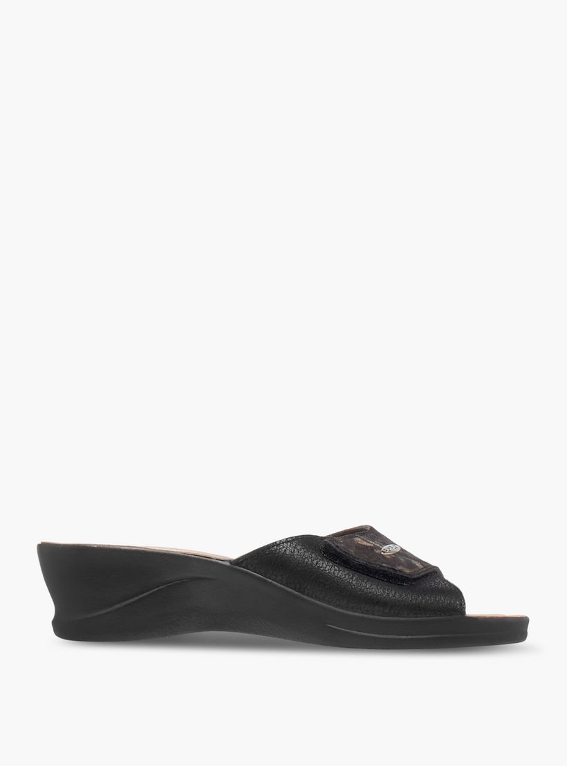 FlyFlot Textured Slip-On Comfort Sandals with Wedge Heels-women-shoes-sandals-heeled-image-3