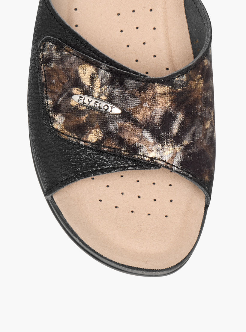 FlyFlot Textured Slip-On Comfort Sandals with Wedge Heels-women-shoes-sandals-heeled-image-4