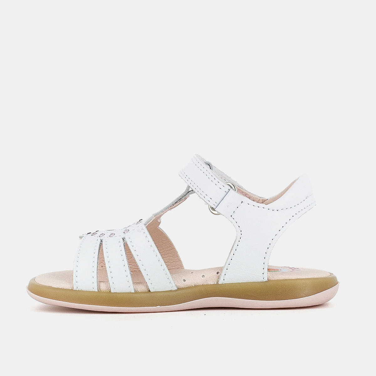 Pablosky Girls' Embellished Flat Sandals with Hook and Loop Closure-baby-girls-shoes-sandals-image-3