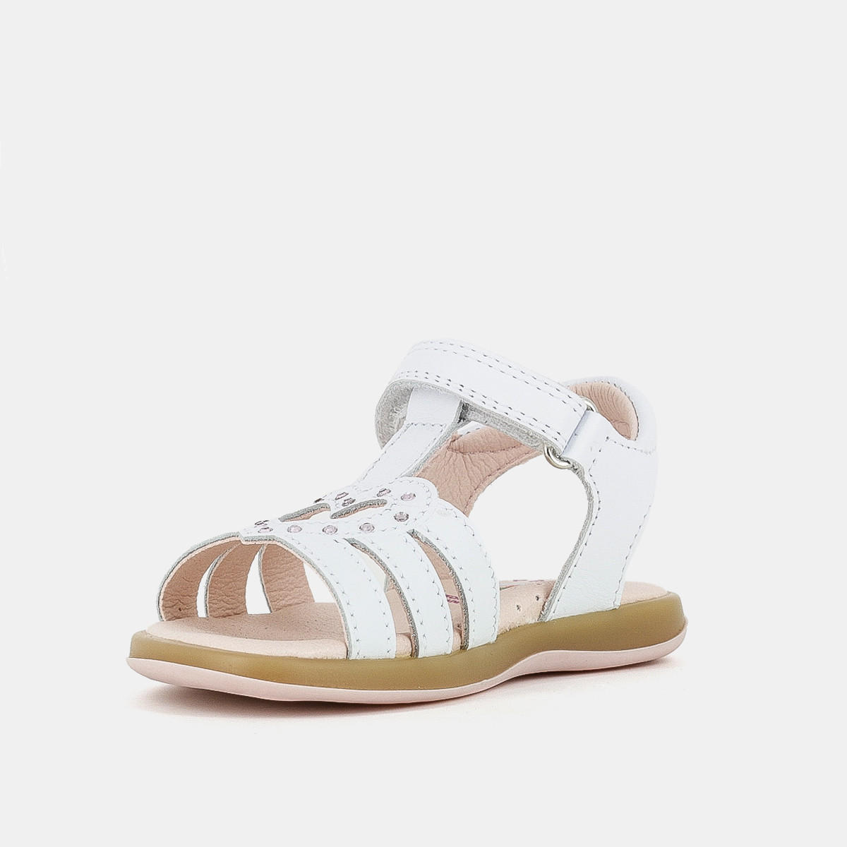 Pablosky Girls' Embellished Flat Sandals with Hook and Loop Closure-baby-girls-shoes-sandals-image-4