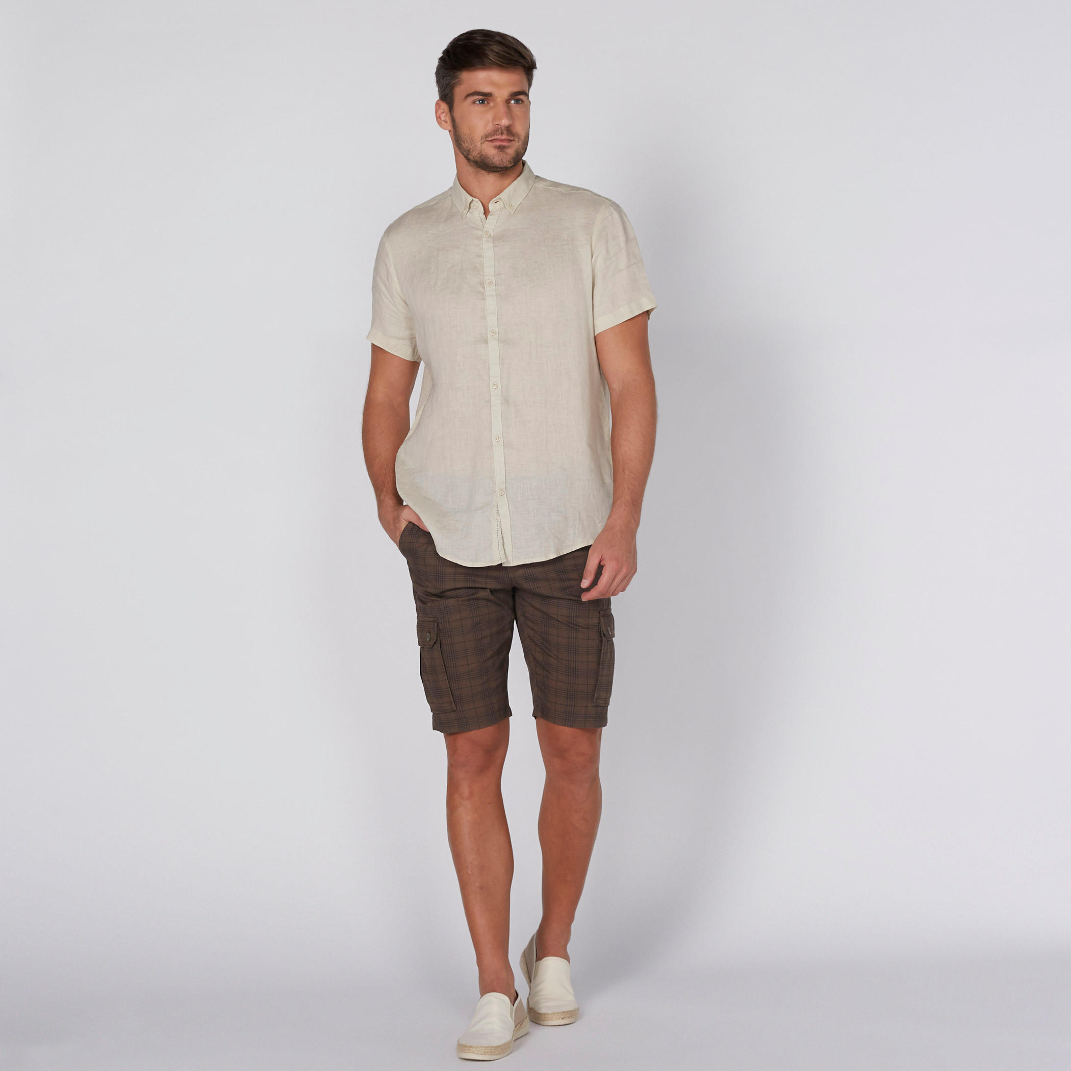 شورت كاروهات بزر إغلاق وجيوب-men-clothing-bottoms-shorts-image-2
