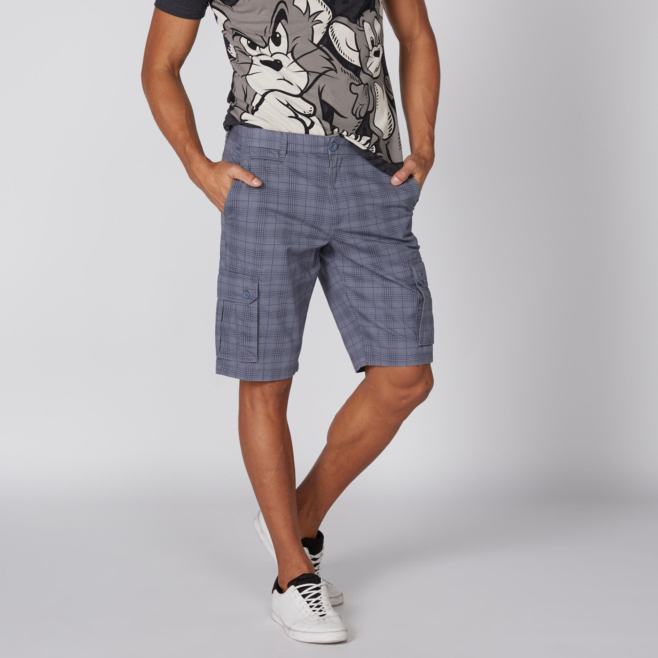 شورت كاروهات بزر إغلاق وجيوب-men-clothing-bottoms-shorts-image-1