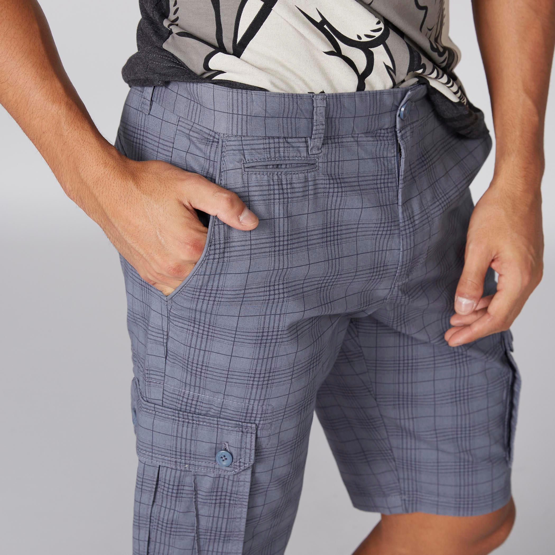 شورت كاروهات بزر إغلاق وجيوب-men-clothing-bottoms-shorts-image-3