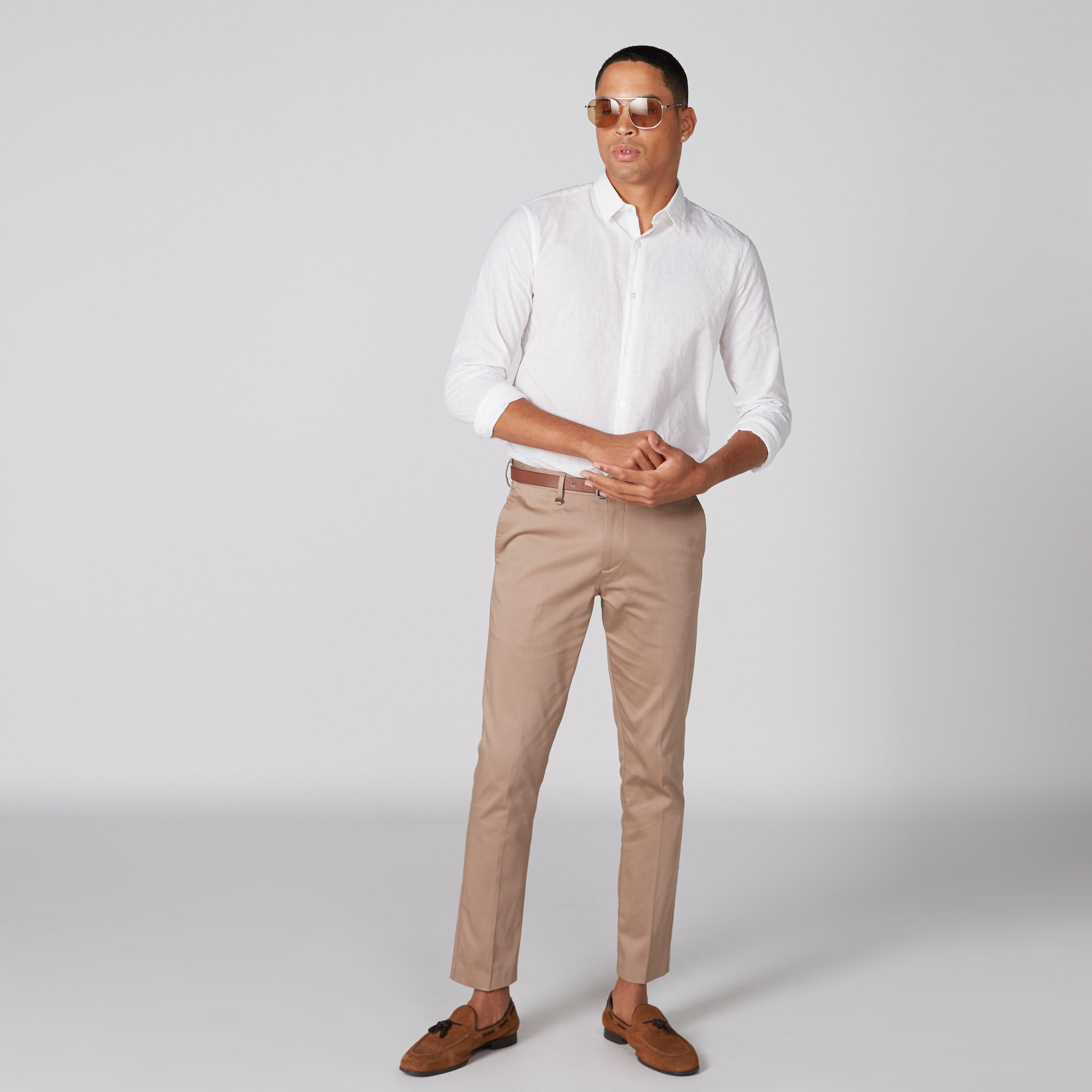 Full Length Trousers with Pocket Detail and Belt-men-clothing-bottoms-trousersandchinos-trousers-image-1