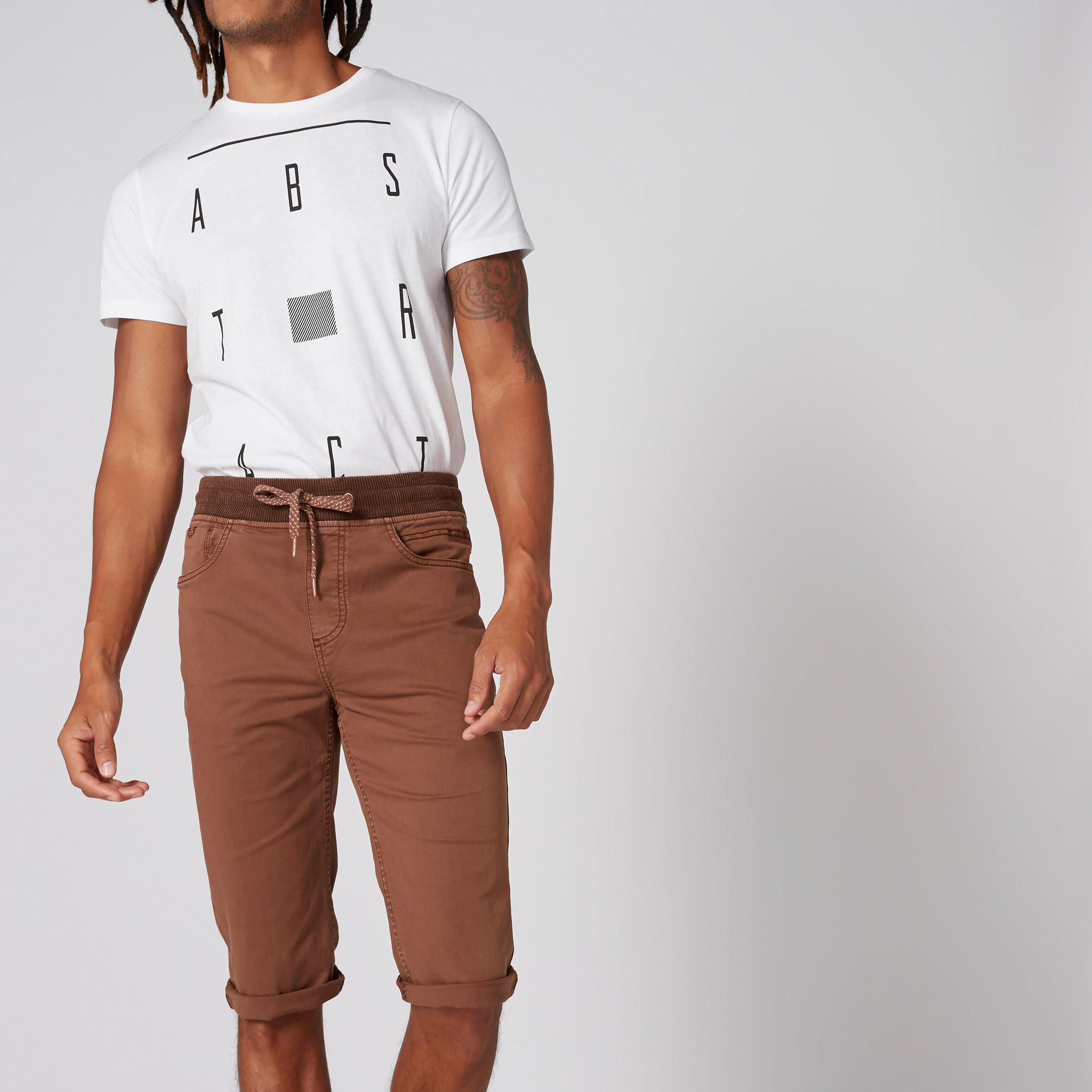 Pocket Detail Shorts with Elasticised Waistband and Drawstring-men-clothing-bottoms-shorts-image-1