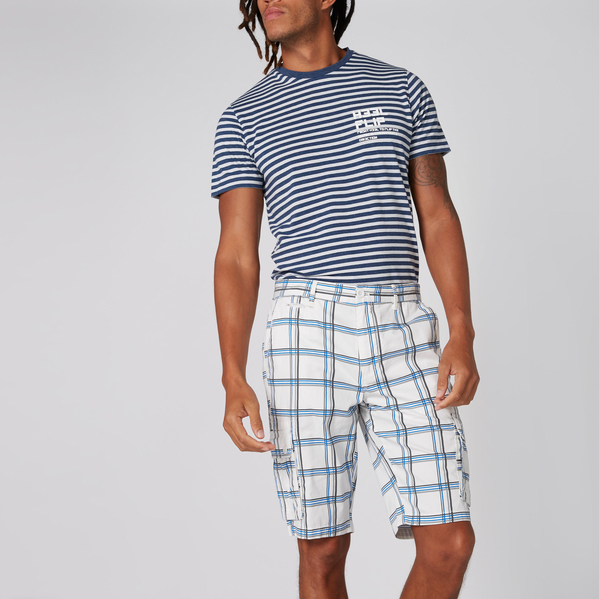 Chequered Shorts with Button Closure and Pocket Detail-men-clothing-bottoms-shorts-image-3