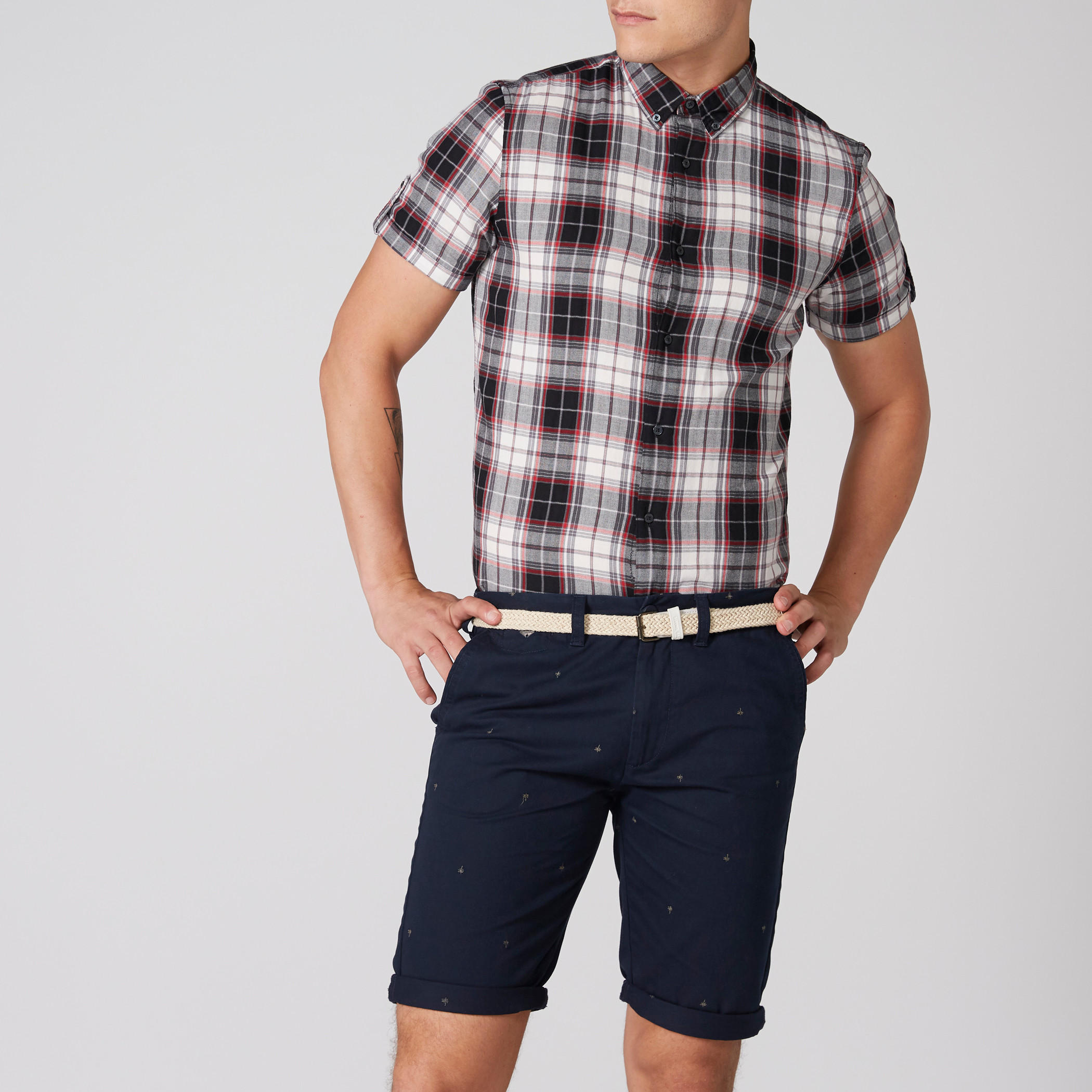 Embroidered Shorts with Pocket Detail-men-clothing-bottoms-shorts-image-1