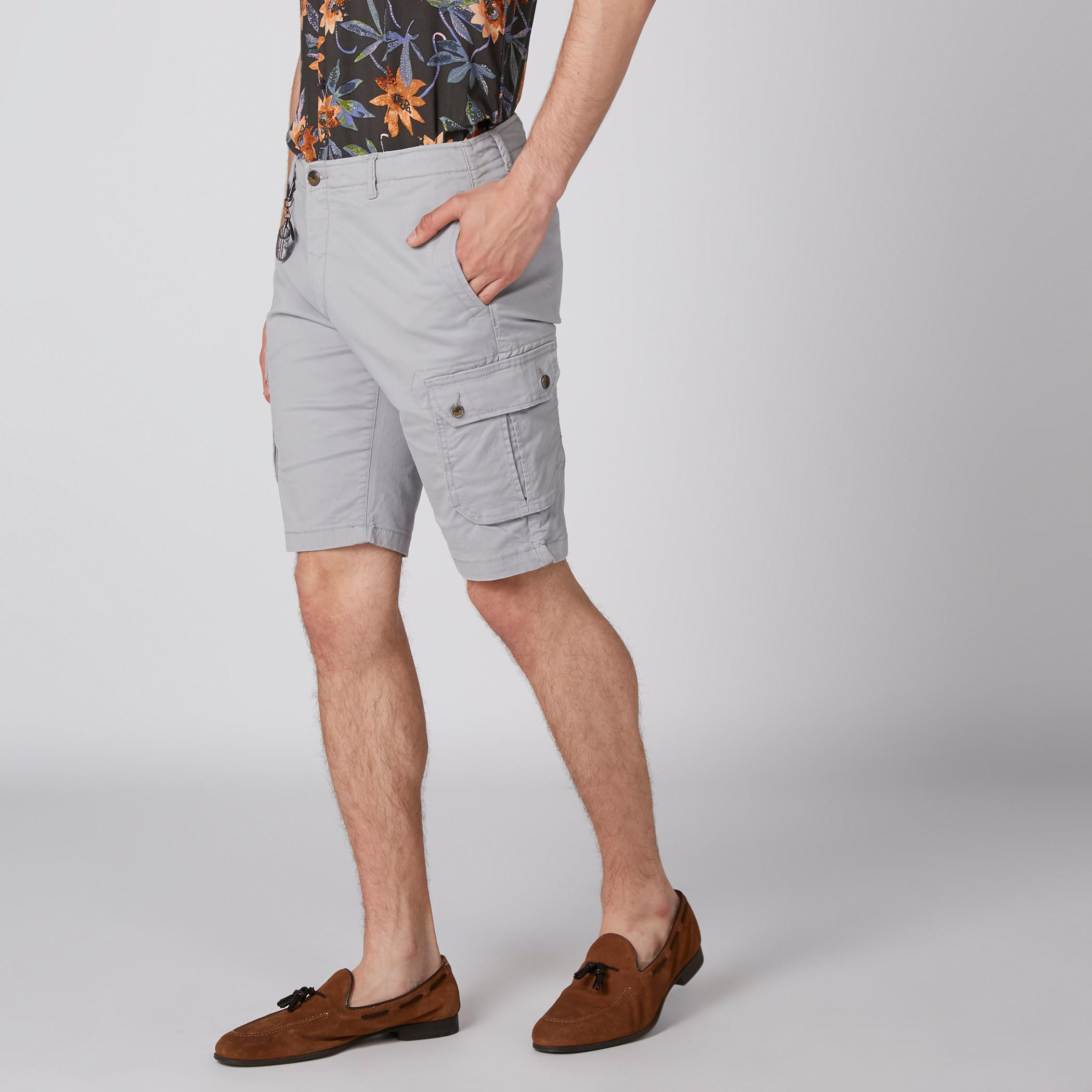 Pocket Detail Shorts with Button Closure-men-clothing-bottoms-shorts-image-3
