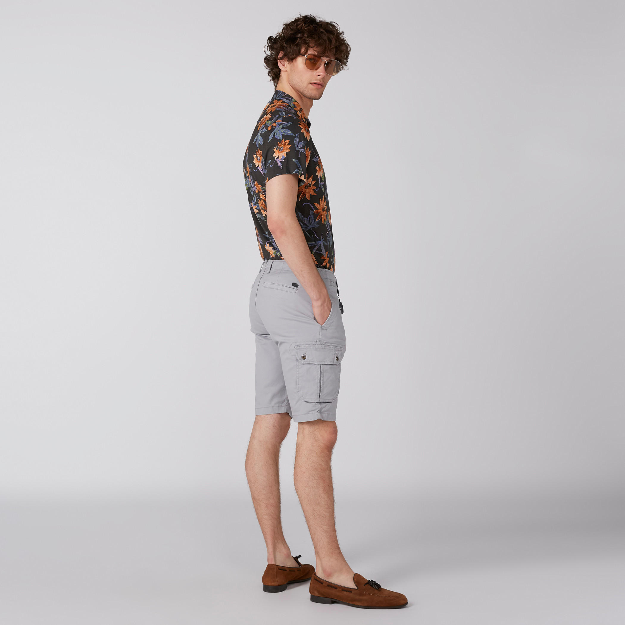 Pocket Detail Shorts with Button Closure-men-clothing-bottoms-shorts-image-5